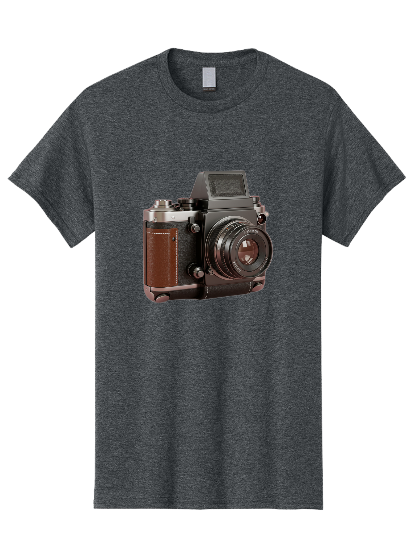 Mamiya-Sekor-50Mm-F-1-7-Lens-On-Camera-Body Men'S Graphic Tee, 100% Cotton, Comfortable Casual Summer Wear, Machine Washable, Hasselblad 500C Camera, Medium Format Camera, Hasselblad Lens, Photography Equipment, Vintage Camera, Classic Design, Bae489
