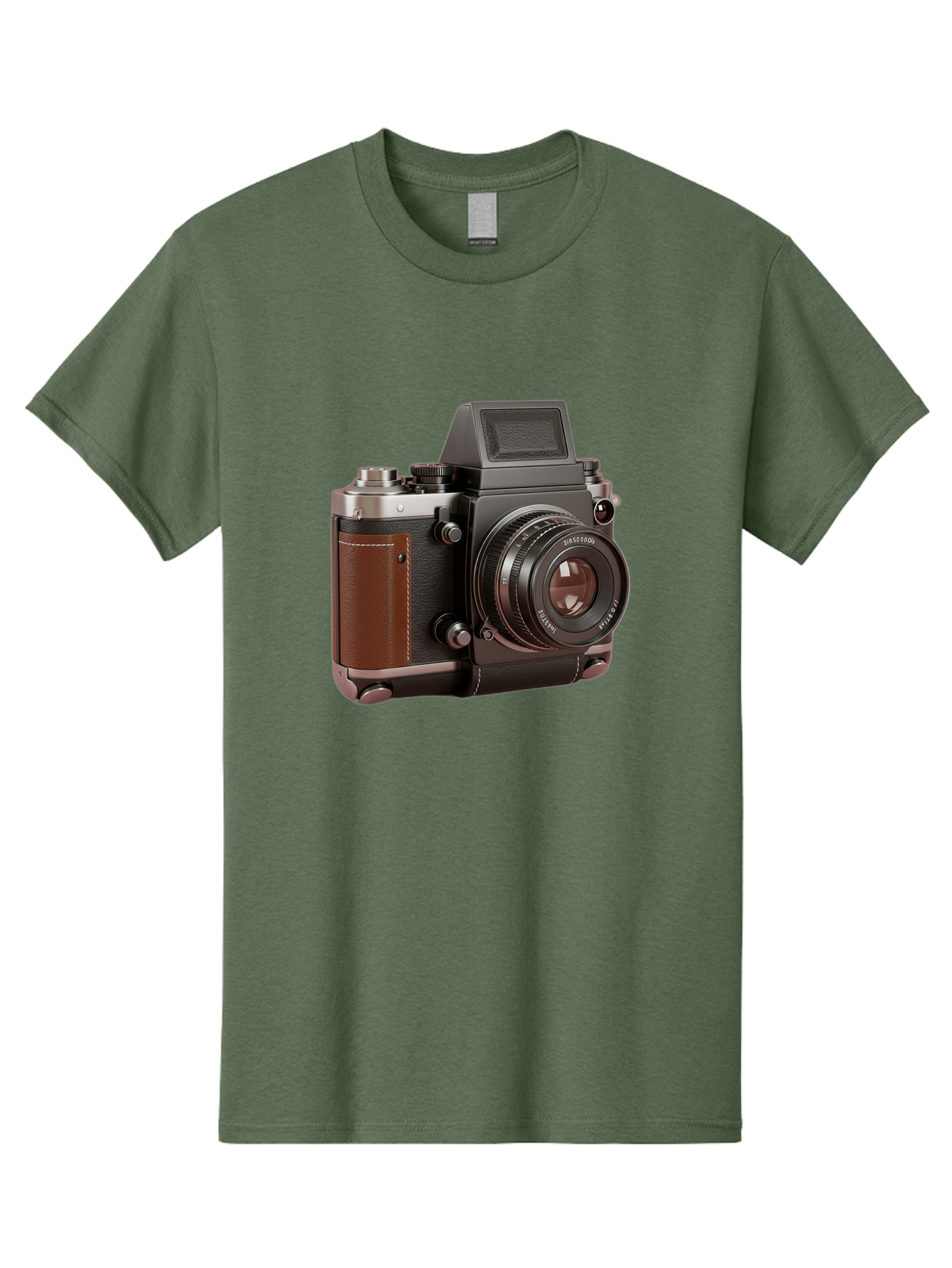 Mamiya-Sekor-50Mm-F-1-7-Lens-On-Camera-Body Men'S Graphic Tee, 100% Cotton, Comfortable Casual Summer Wear, Machine Washable, Hasselblad 500C Camera, Medium Format Camera, Hasselblad Lens, Photography Equipment, Vintage Camera, Classic Design, Bae489