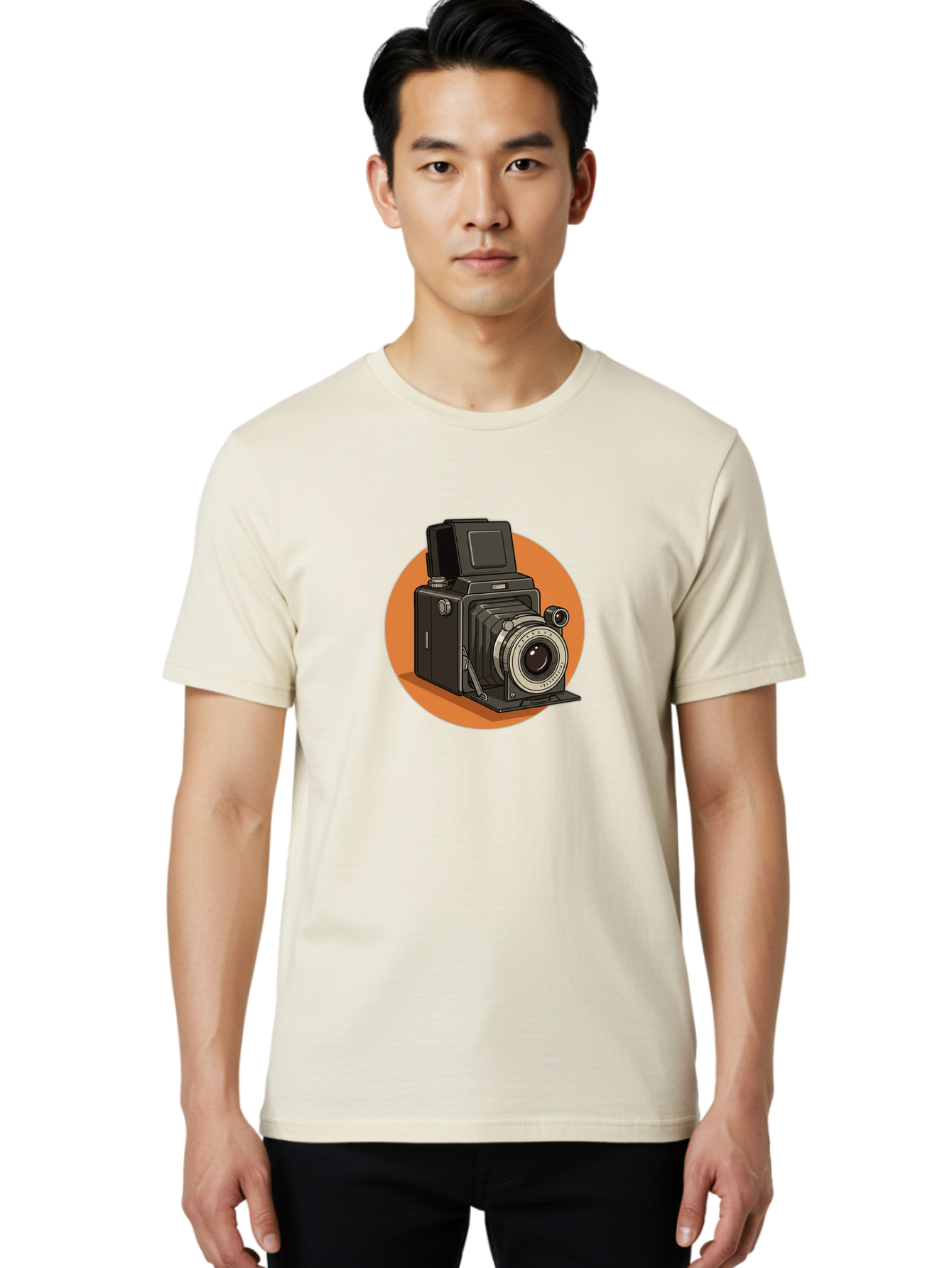 Medium-Format-Camera Men'S Graphic Tee, 100% Cotton, Comfortable Casual Summer Wear, Machine Washable, Vintage Camera, Old Camera, Photography Equipment, Classic Design, Retro Style, Camera Lens, Photography Gear, Nostalgic Feel Bae492