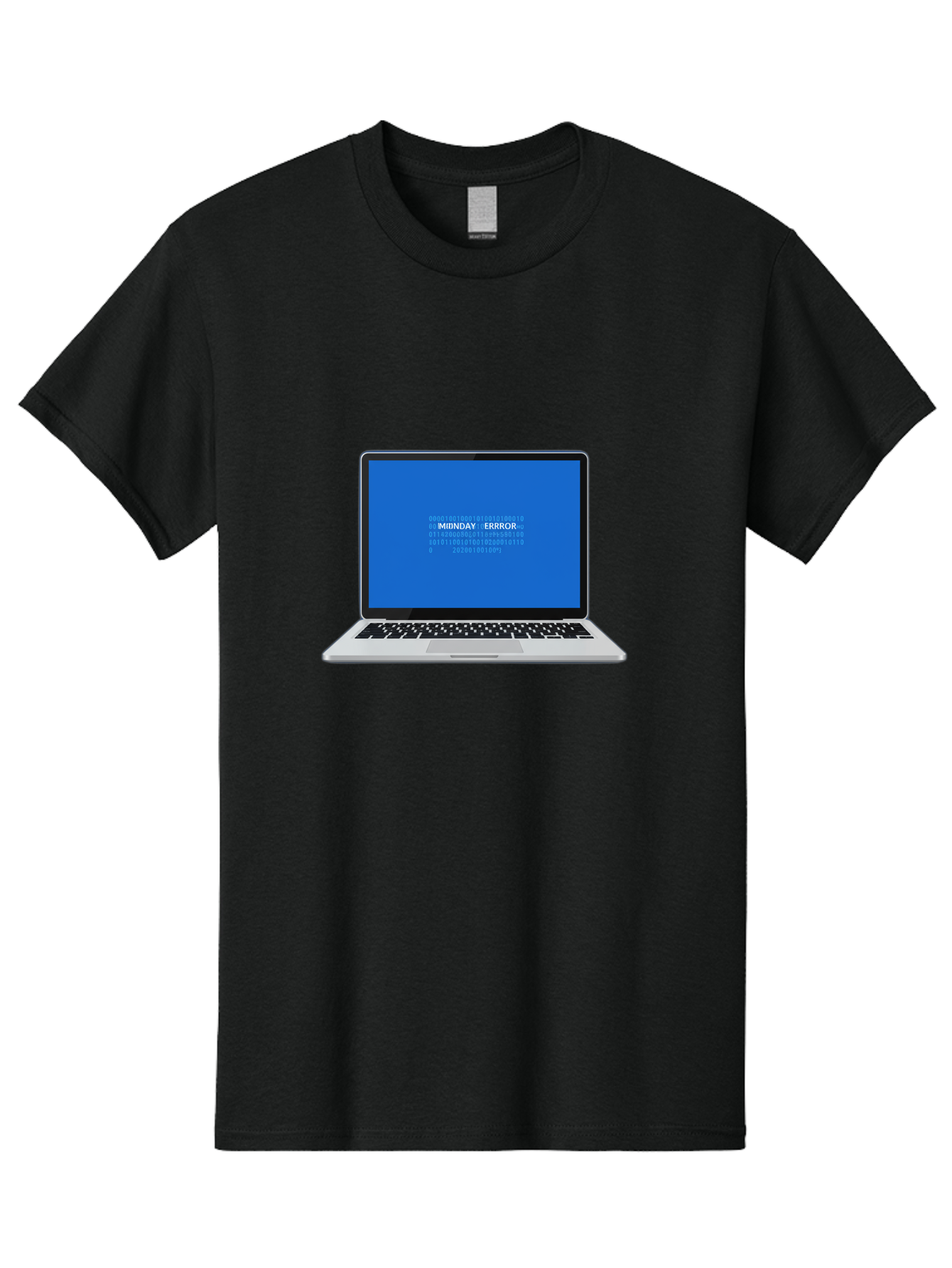 Midnday-Error Men'S Graphic Tee, 100% Cotton, Comfortable Casual Summer Wear, Machine Washable, Laptop Screen Displaying Error Message, Blue Screen Of Death, System Failure, Technical Issue, Error Code, Debugging, Technology Problem, Bae494
