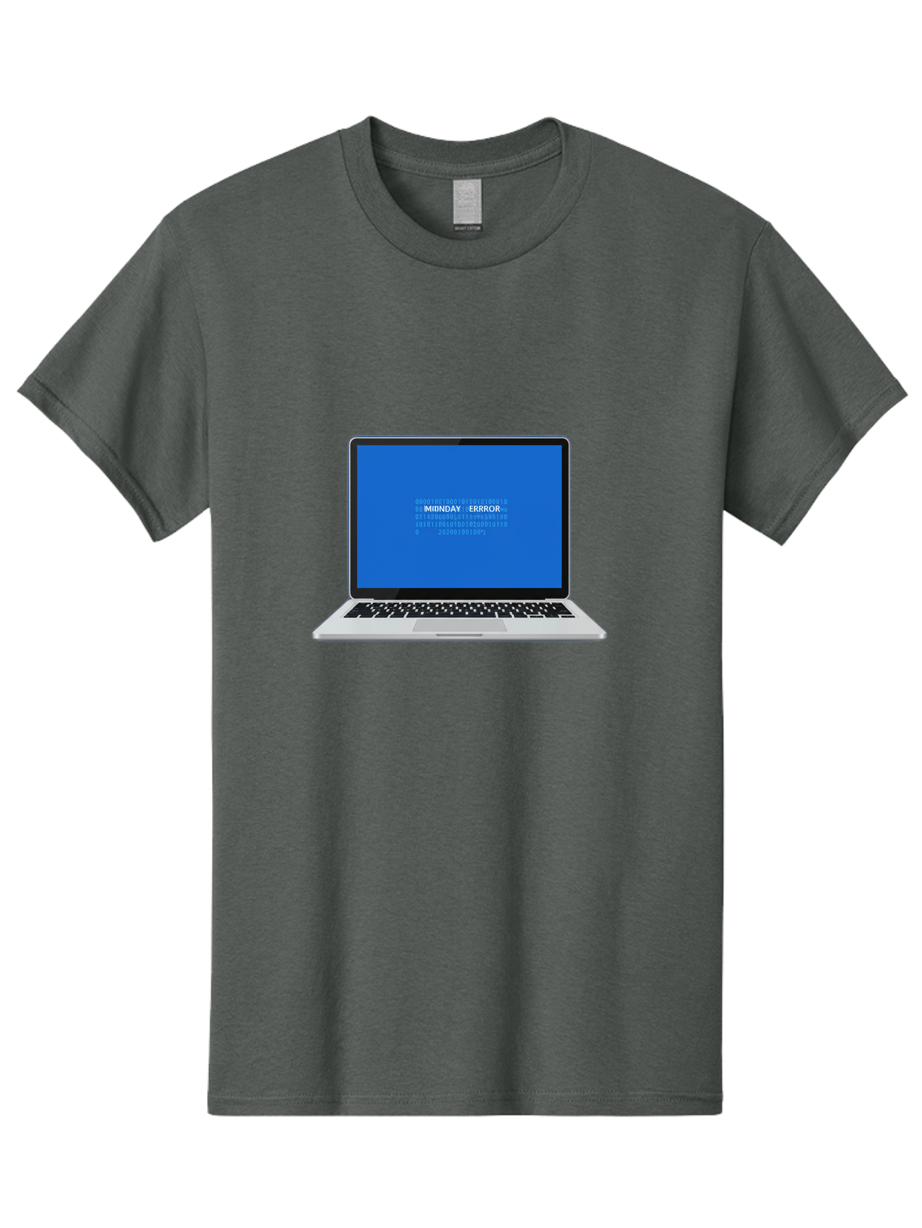 Midnday-Error Men'S Graphic Tee, 100% Cotton, Comfortable Casual Summer Wear, Machine Washable, Laptop Screen Displaying Error Message, Blue Screen Of Death, System Failure, Technical Issue, Error Code, Debugging, Technology Problem, Bae494