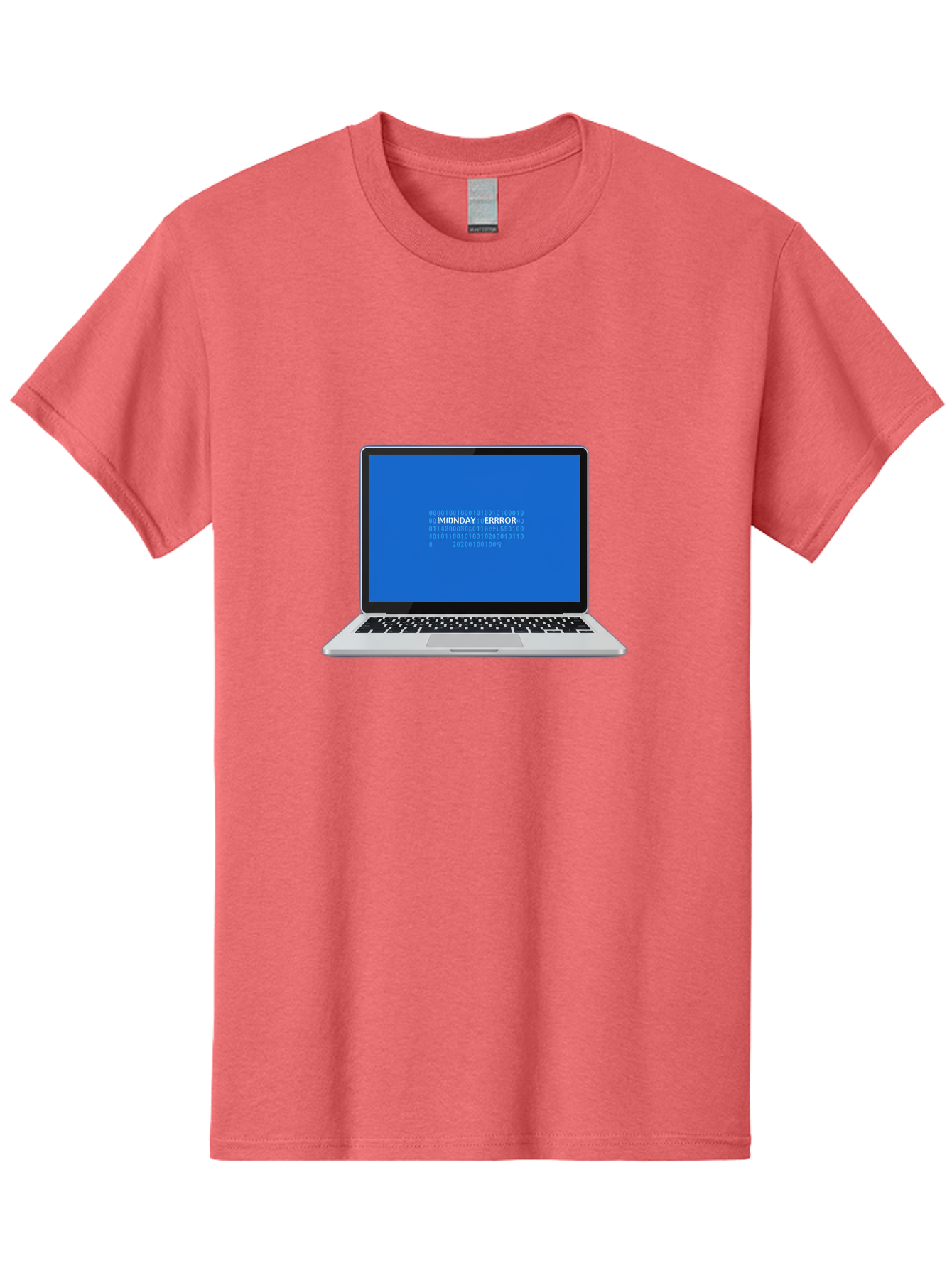 Midnday-Error Men'S Graphic Tee, 100% Cotton, Comfortable Casual Summer Wear, Machine Washable, Laptop Screen Displaying Error Message, Blue Screen Of Death, System Failure, Technical Issue, Error Code, Debugging, Technology Problem, Bae494