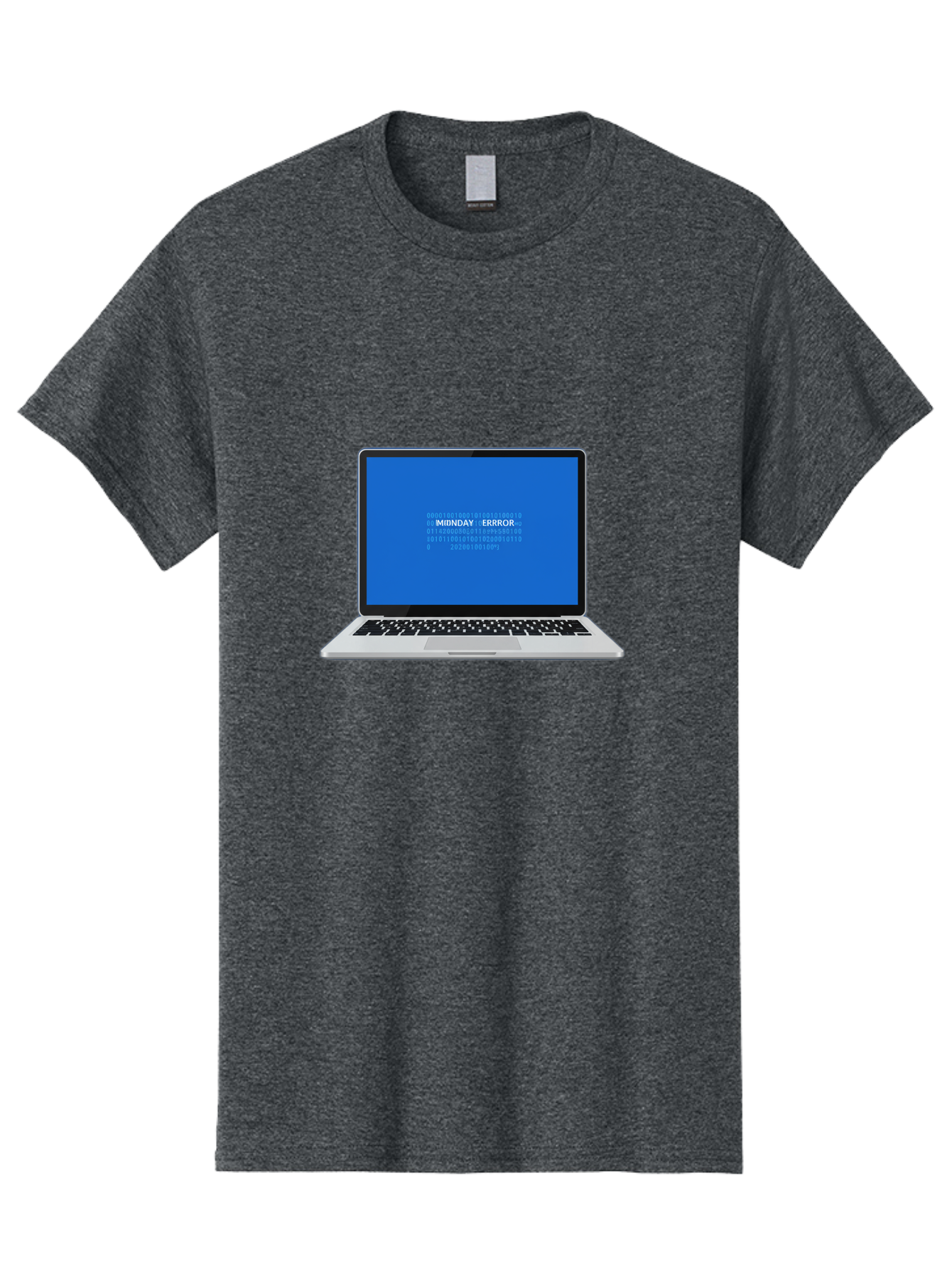 Midnday-Error Men'S Graphic Tee, 100% Cotton, Comfortable Casual Summer Wear, Machine Washable, Laptop Screen Displaying Error Message, Blue Screen Of Death, System Failure, Technical Issue, Error Code, Debugging, Technology Problem, Bae494