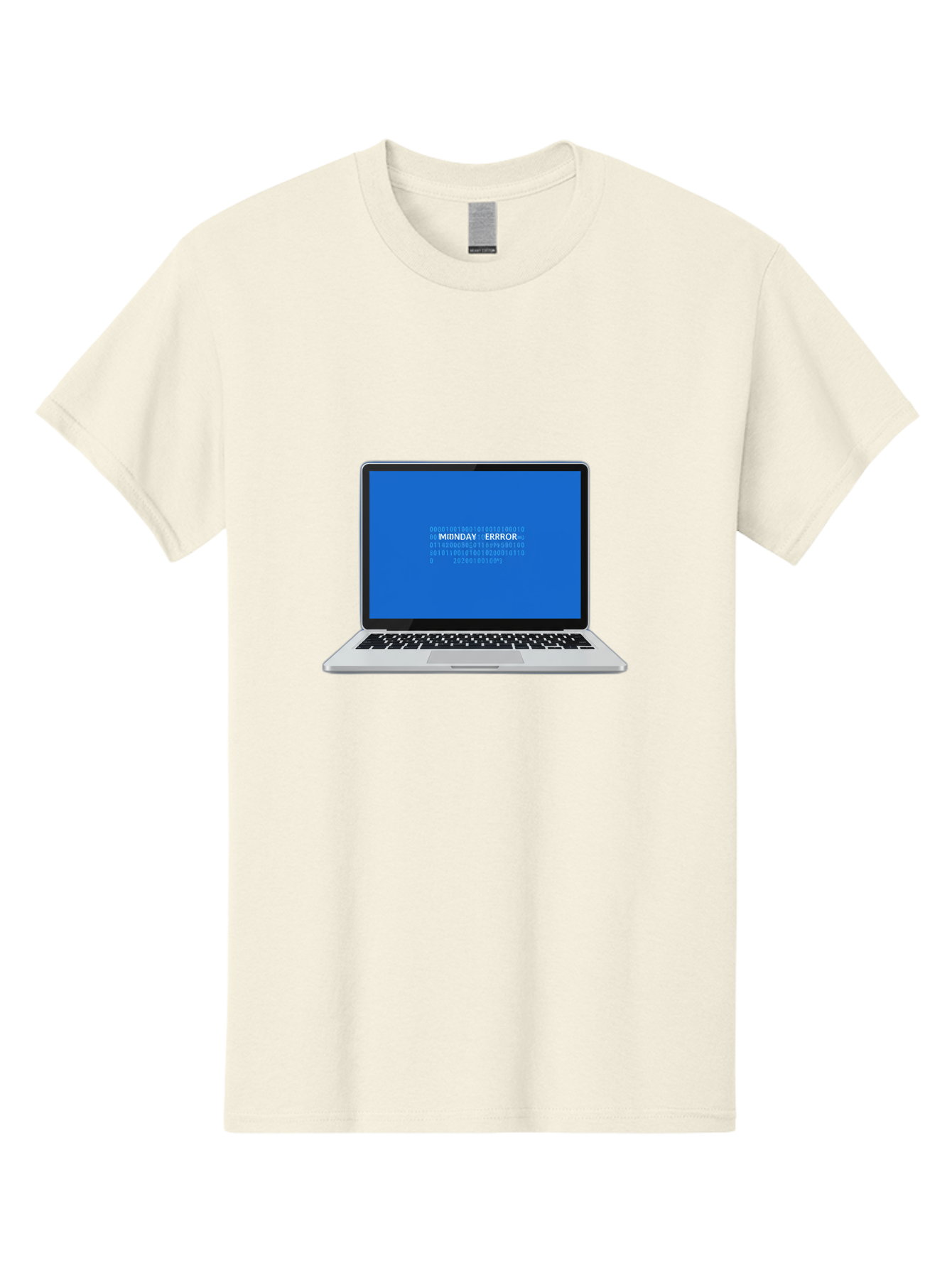 Midnday-Error Men'S Graphic Tee, 100% Cotton, Comfortable Casual Summer Wear, Machine Washable, Laptop Screen Displaying Error Message, Blue Screen Of Death, System Failure, Technical Issue, Error Code, Debugging, Technology Problem, Bae494