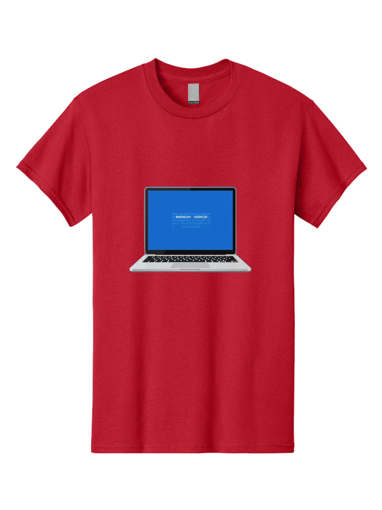 Midnday-Error Men'S Graphic Tee, 100% Cotton, Comfortable Casual Summer Wear, Machine Washable, Laptop Screen Displaying Error Message, Blue Screen Of Death, System Failure, Technical Issue, Error Code, Debugging, Technology Problem, Bae494