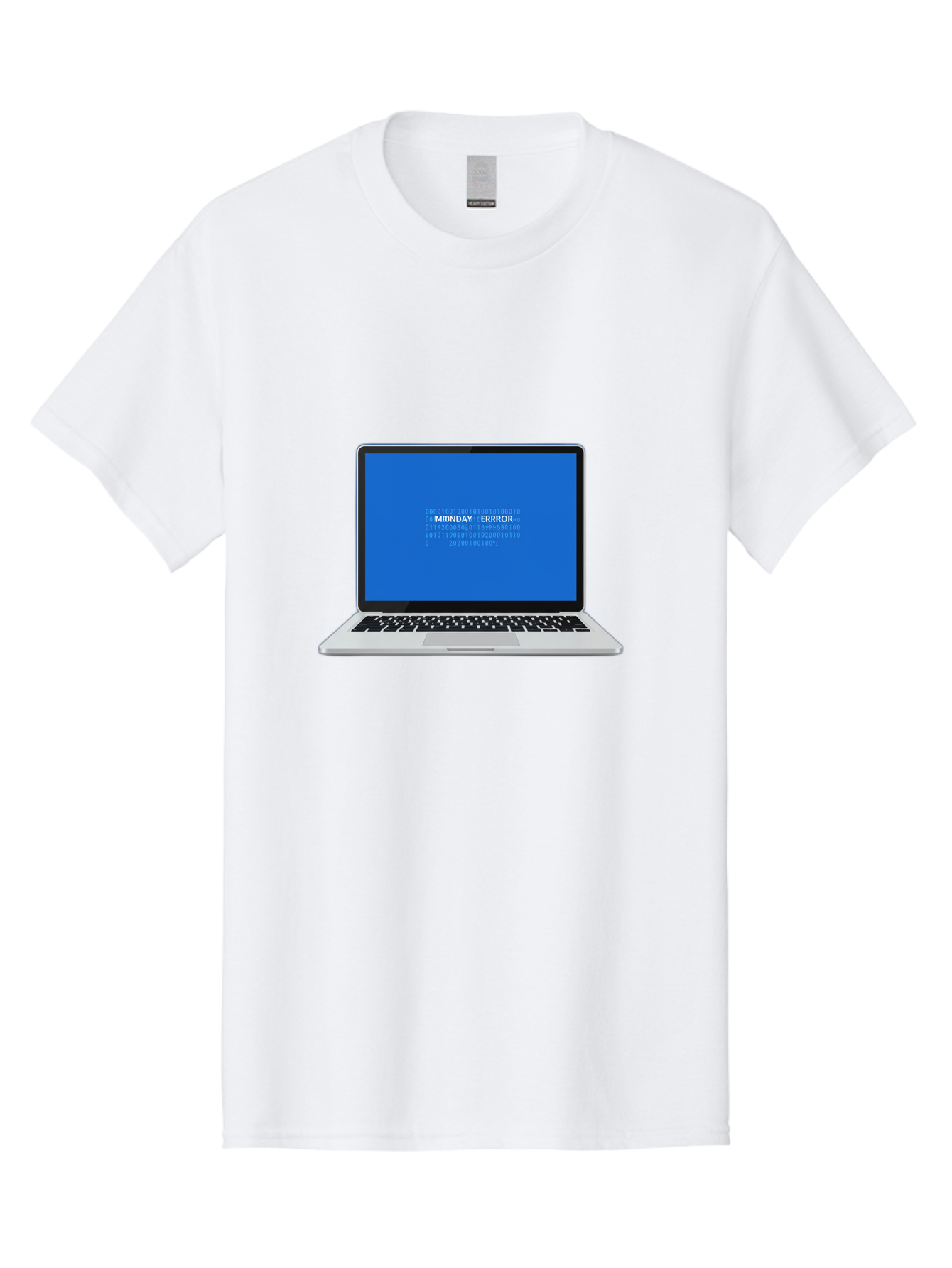 Midnday-Error Men'S Graphic Tee, 100% Cotton, Comfortable Casual Summer Wear, Machine Washable, Laptop Screen Displaying Error Message, Blue Screen Of Death, System Failure, Technical Issue, Error Code, Debugging, Technology Problem, Bae494