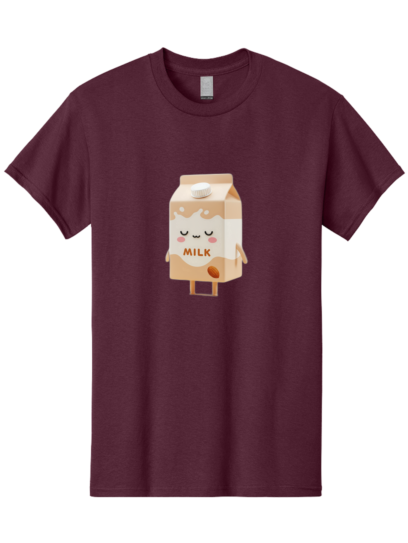 Milk-2 Men'S Graphic Tee, 100% Cotton, Comfortable Casual Summer Wear, Machine Washable, Cartoon Milk Carton, Kawaii Character, Cute Face, Almond Illustration, Dairy Product, Cute Design, Beverage Packaging, Adorable Mascot, Smiling Milk Bae497