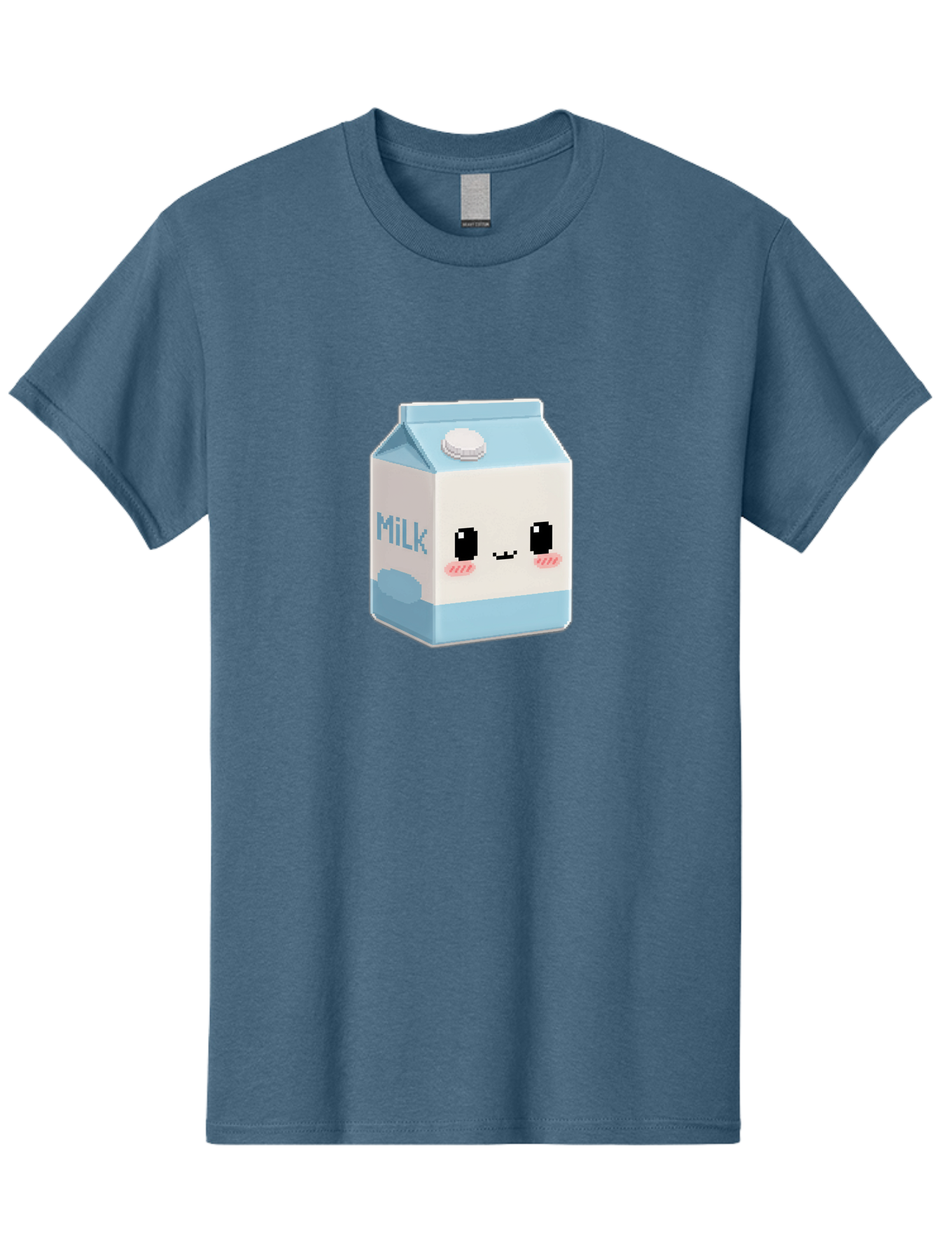 Milk-3 Men'S Graphic Tee, 100% Cotton, Comfortable Casual Summer Wear, Machine Washable, Cartoon Milk Carton, Cute Character Design, Pixel Art Style, Adorable Face, Kawaii Culture, Milk Beverage, Dairy Product, 8-Bit Aesthetic, Bae498