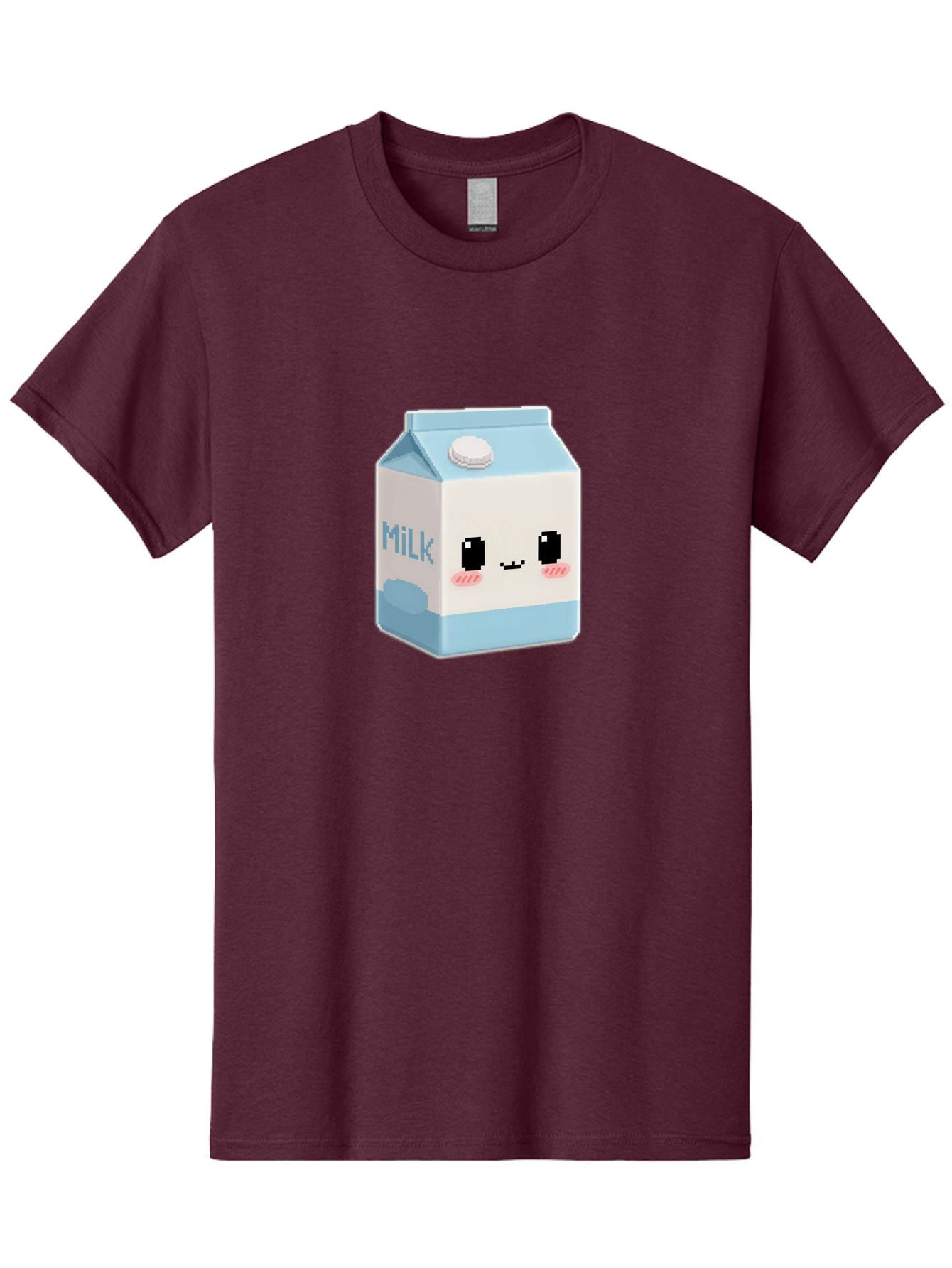 Milk-3 Men'S Graphic Tee, 100% Cotton, Comfortable Casual Summer Wear, Machine Washable, Cartoon Milk Carton, Cute Character Design, Pixel Art Style, Adorable Face, Kawaii Culture, Milk Beverage, Dairy Product, 8-Bit Aesthetic, Bae498