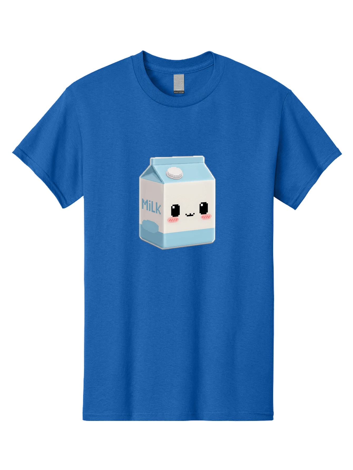 Milk-3 Men'S Graphic Tee, 100% Cotton, Comfortable Casual Summer Wear, Machine Washable, Cartoon Milk Carton, Cute Character Design, Pixel Art Style, Adorable Face, Kawaii Culture, Milk Beverage, Dairy Product, 8-Bit Aesthetic, Bae498