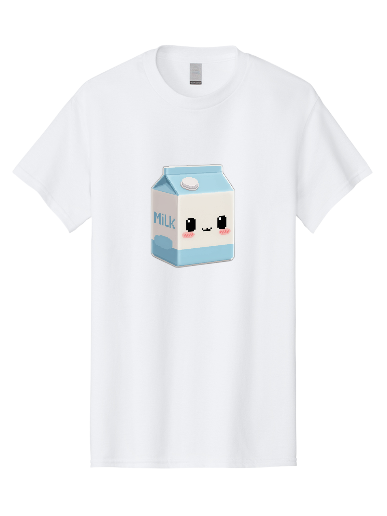 Milk-3 Men'S Graphic Tee, 100% Cotton, Comfortable Casual Summer Wear, Machine Washable, Cartoon Milk Carton, Cute Character Design, Pixel Art Style, Adorable Face, Kawaii Culture, Milk Beverage, Dairy Product, 8-Bit Aesthetic, Bae498