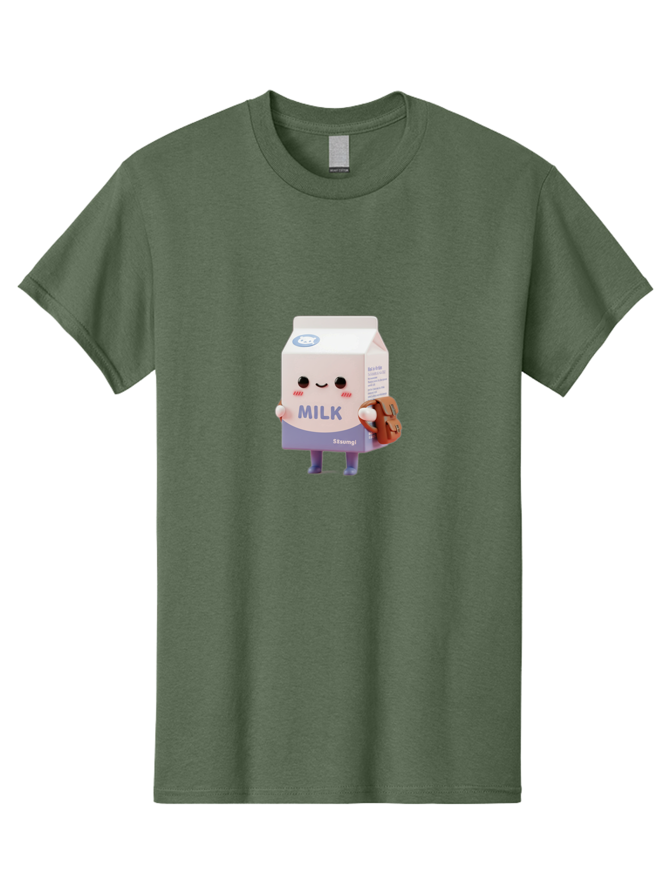 Milk-5 Men'S Graphic Tee, 100% Cotton, Comfortable Casual Summer Wear, Machine Washable, Cartoon Milk Carton, Cute Character Design, Anthropomorphic Packaging, Milk And Cookies, Kawaii Culture, Playful Illustration, Adorable Mascot, Bae500