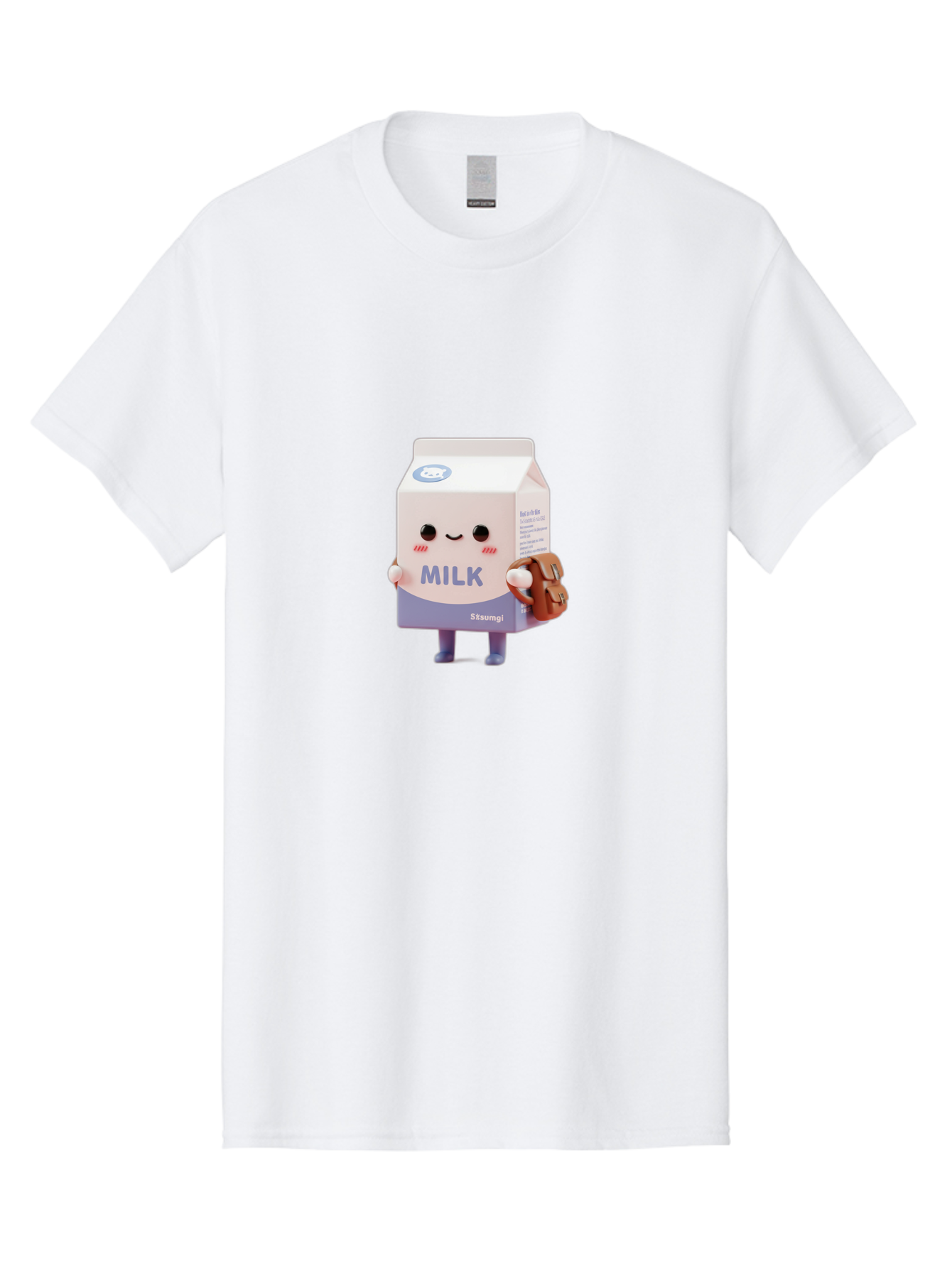 Milk-5 Men'S Graphic Tee, 100% Cotton, Comfortable Casual Summer Wear, Machine Washable, Cartoon Milk Carton, Cute Character Design, Anthropomorphic Packaging, Milk And Cookies, Kawaii Culture, Playful Illustration, Adorable Mascot, Bae500