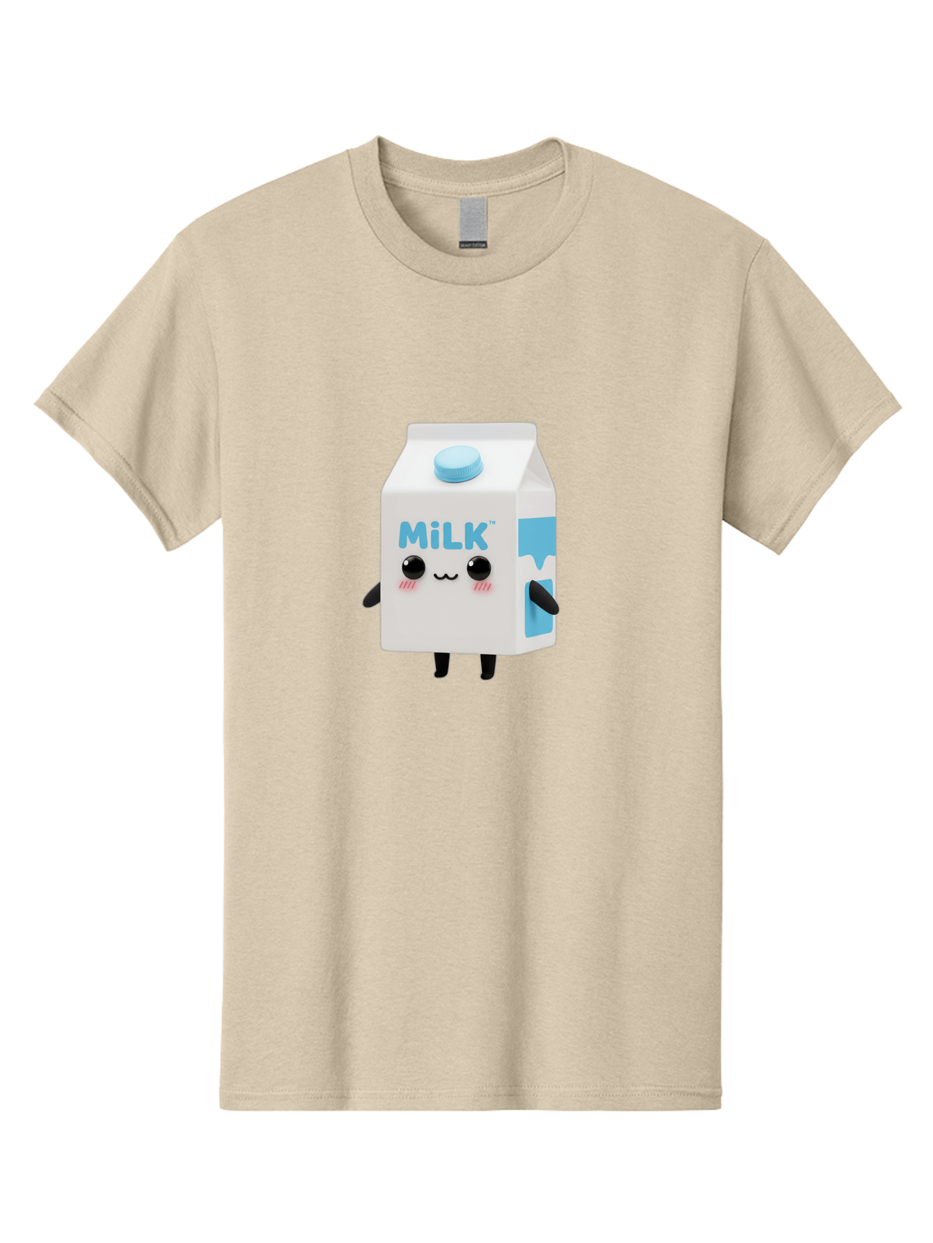 Milk Men'S Graphic Tee, 100% Cotton, Comfortable Casual Summer Wear, Machine Washable, Cartoon Milk Carton, Illustrated Beverage, Cute Character Design, Funny Packaging, Dairy Product, Kawaii Culture, Cartoon Character Bae504