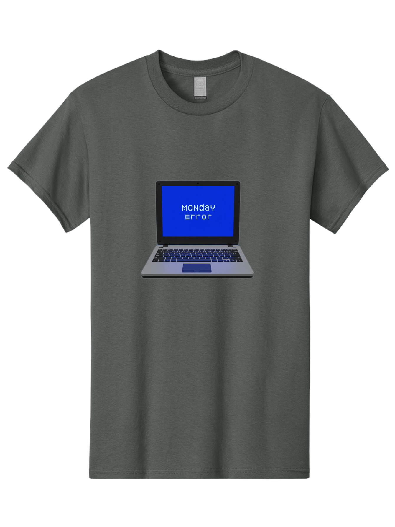 Monday-Error-2 Men'S Graphic Tee, 100% Cotton, Comfortable Casual Summer Wear, Machine Washable, Laptop With Error Message, Monday Blues, Work Stress, Computer Glitch, System Failure, Monday Morning Motivation, Productivity Issues Bae521