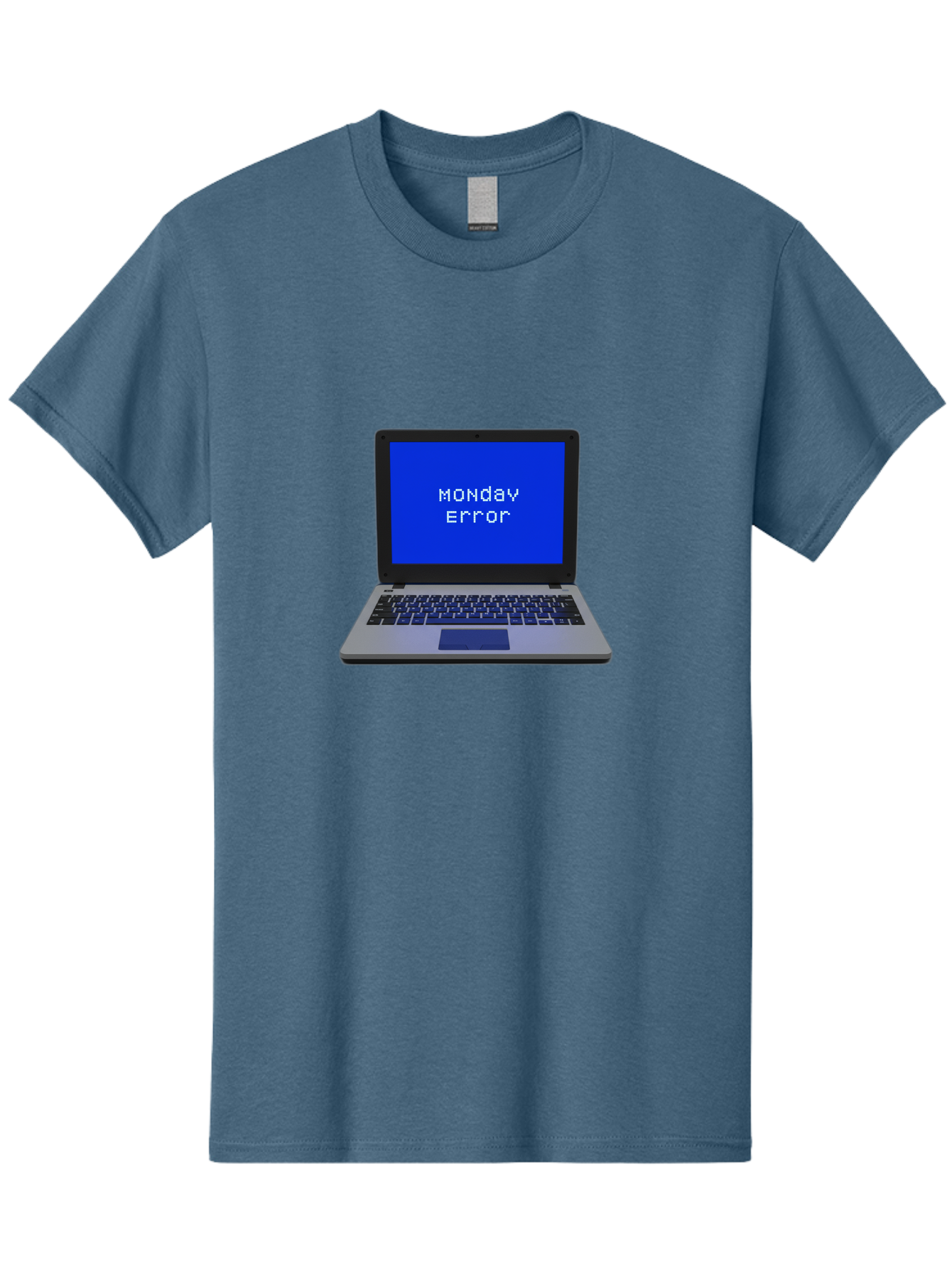 Monday-Error-2 Men'S Graphic Tee, 100% Cotton, Comfortable Casual Summer Wear, Machine Washable, Laptop With Error Message, Monday Blues, Work Stress, Computer Glitch, System Failure, Monday Morning Motivation, Productivity Issues Bae521