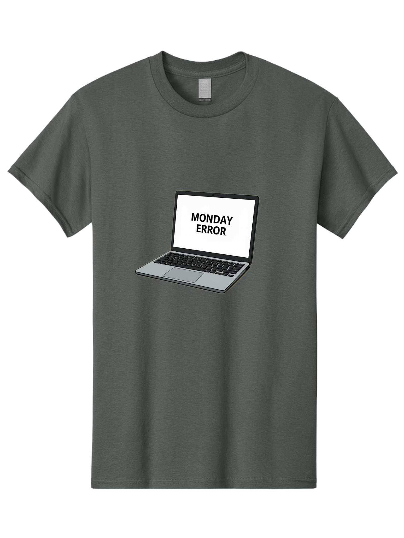Monday-Error-4 Men'S Graphic Tee, 100% Cotton, Comfortable Casual Summer Wear, Machine Washable, Laptop Computer, Error Message, Monday Blues, Computer Screen, Keyboard, Work Technology, Monday Motivation, Productivity Issue Bae523