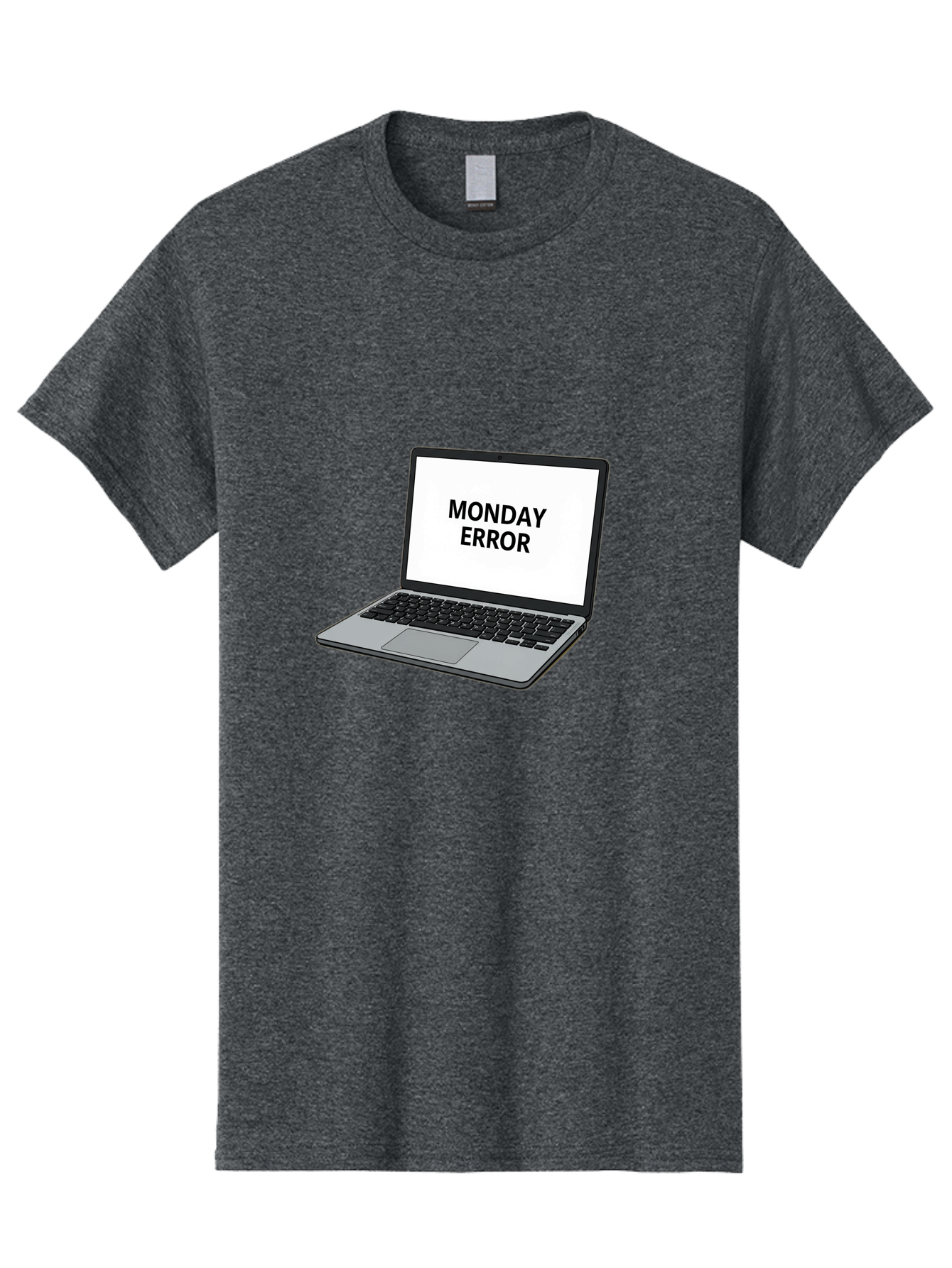 Monday-Error-4 Men'S Graphic Tee, 100% Cotton, Comfortable Casual Summer Wear, Machine Washable, Laptop Computer, Error Message, Monday Blues, Computer Screen, Keyboard, Work Technology, Monday Motivation, Productivity Issue Bae523