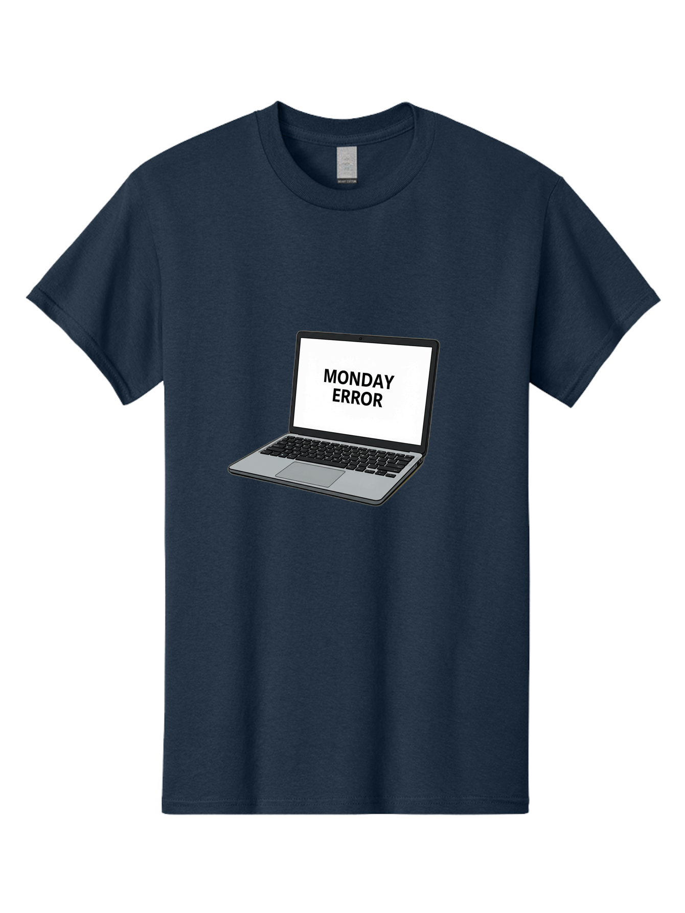 Monday-Error-4 Men'S Graphic Tee, 100% Cotton, Comfortable Casual Summer Wear, Machine Washable, Laptop Computer, Error Message, Monday Blues, Computer Screen, Keyboard, Work Technology, Monday Motivation, Productivity Issue Bae523