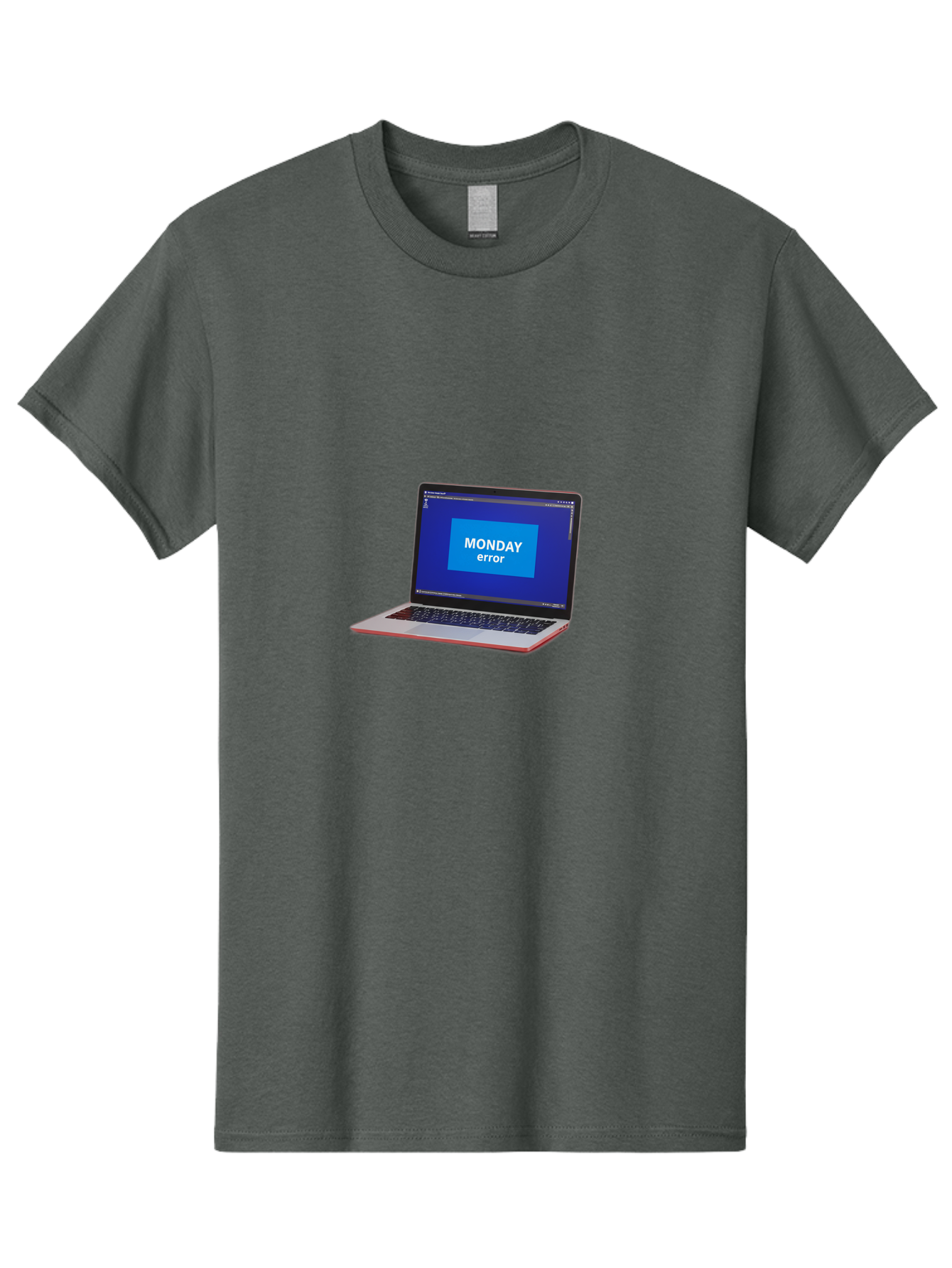 Monday-Error-5 Men'S Graphic Tee, 100% Cotton, Comfortable Casual Summer Wear, Machine Washable, Laptop Screen With Error Message, Monday Blues, Tech Glitch, Modern Laptop, Blue Screen, Modern Technology, Digital Error, Tech Issue, Bae524