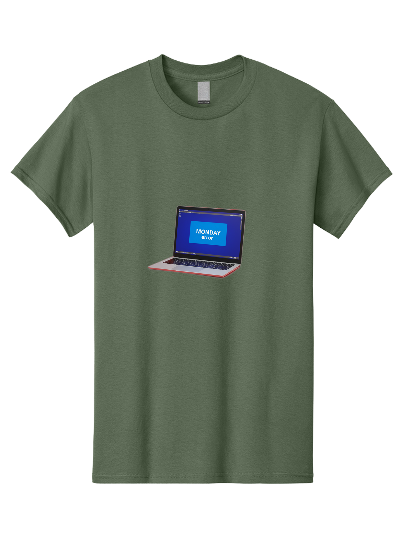 Monday-Error-5 Men'S Graphic Tee, 100% Cotton, Comfortable Casual Summer Wear, Machine Washable, Laptop Screen With Error Message, Monday Blues, Tech Glitch, Modern Laptop, Blue Screen, Modern Technology, Digital Error, Tech Issue, Bae524