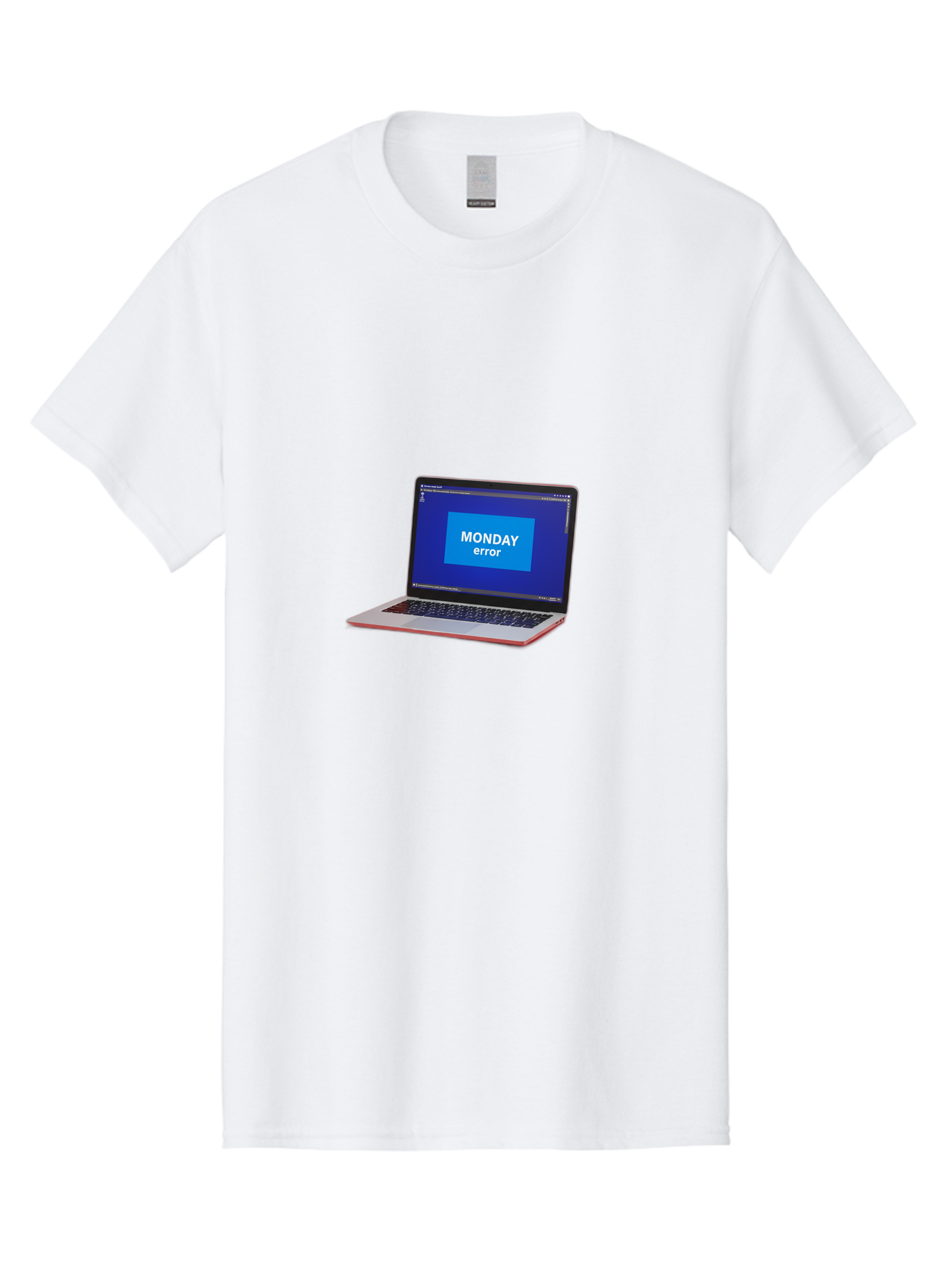 Monday-Error-5 Men'S Graphic Tee, 100% Cotton, Comfortable Casual Summer Wear, Machine Washable, Laptop Screen With Error Message, Monday Blues, Tech Glitch, Modern Laptop, Blue Screen, Modern Technology, Digital Error, Tech Issue, Bae524