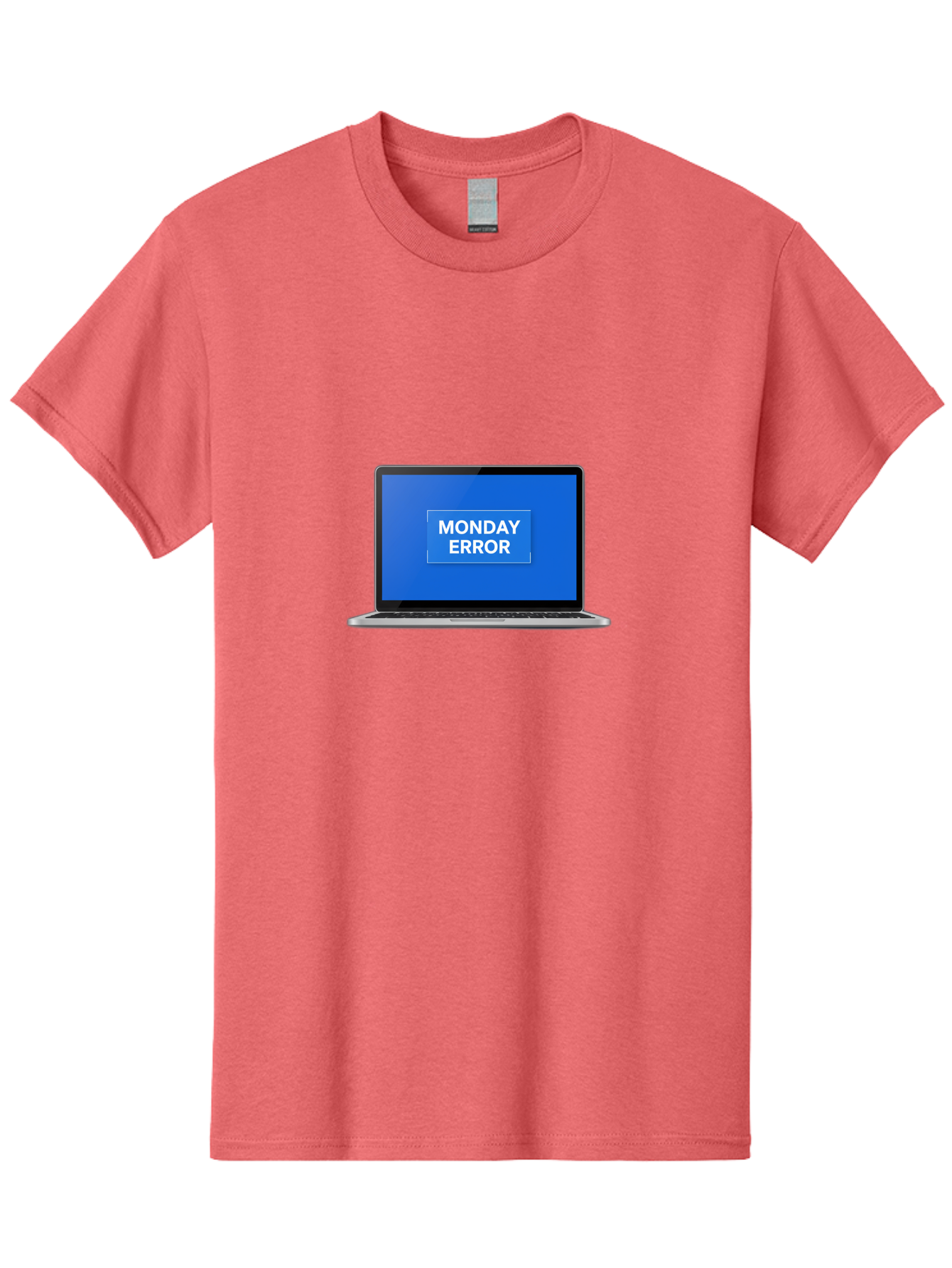 Monday-Error-6 Men'S Graphic Tee, 100% Cotton, Comfortable Casual Summer Wear, Machine Washable, Laptop Screen, Monday Error Message, Error Alert, Blue Screen, Glitch, Malfunction, White Text, Tech Issue Bae525