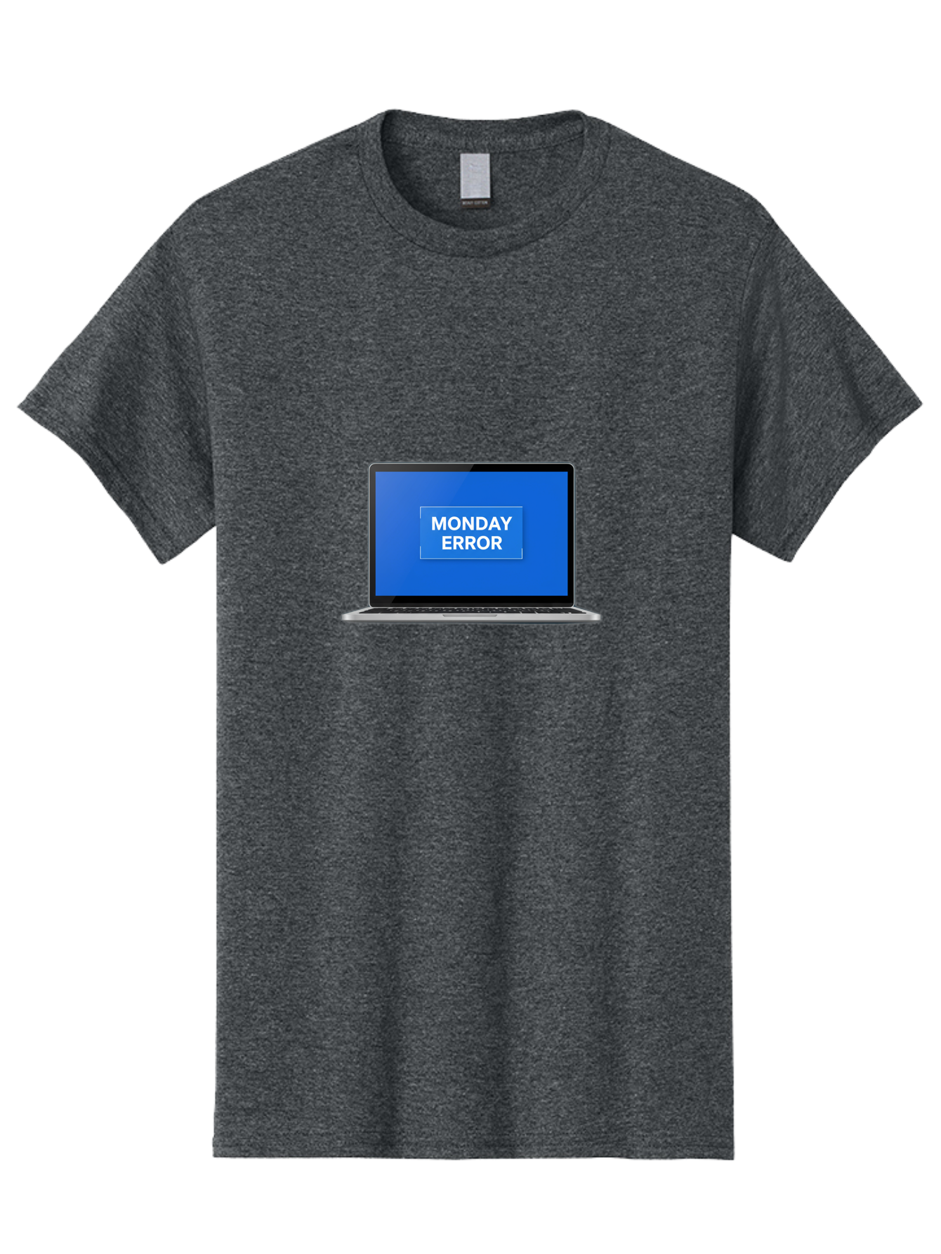 Monday-Error-6 Men'S Graphic Tee, 100% Cotton, Comfortable Casual Summer Wear, Machine Washable, Laptop Screen, Monday Error Message, Error Alert, Blue Screen, Glitch, Malfunction, White Text, Tech Issue Bae525