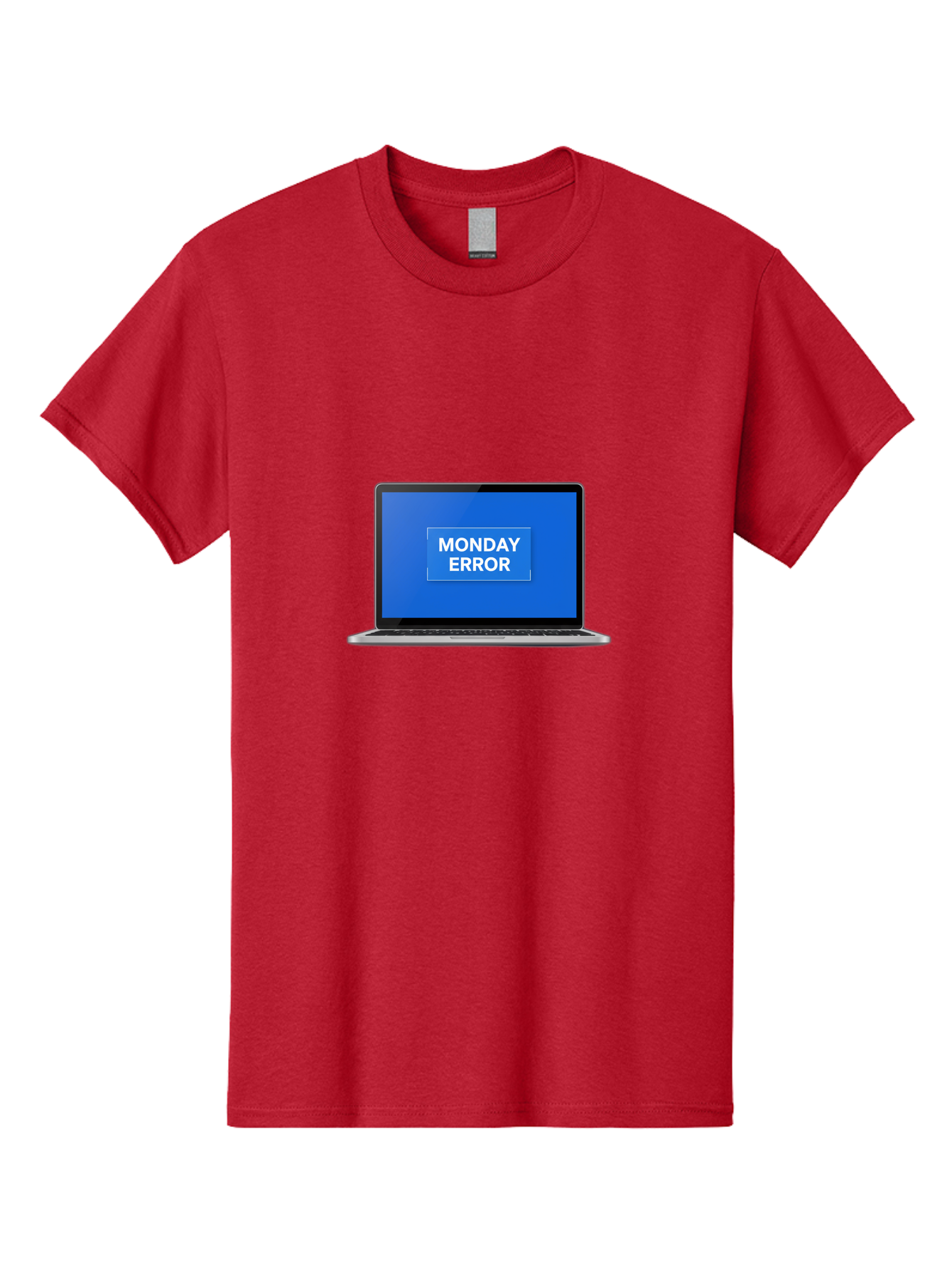 Monday-Error-6 Men'S Graphic Tee, 100% Cotton, Comfortable Casual Summer Wear, Machine Washable, Laptop Screen, Monday Error Message, Error Alert, Blue Screen, Glitch, Malfunction, White Text, Tech Issue Bae525