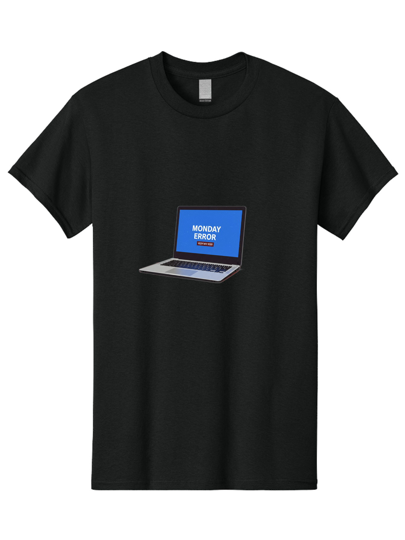 Monday-Error-8 Men'S Graphic Tee, 100% Cotton, Comfortable Casual Summer Wear, Machine Washable, Laptop With Error Message, Monday Blues, System Failure, Error Screen, Technology Issue, Computer Problem, Monday Motivation Bae527