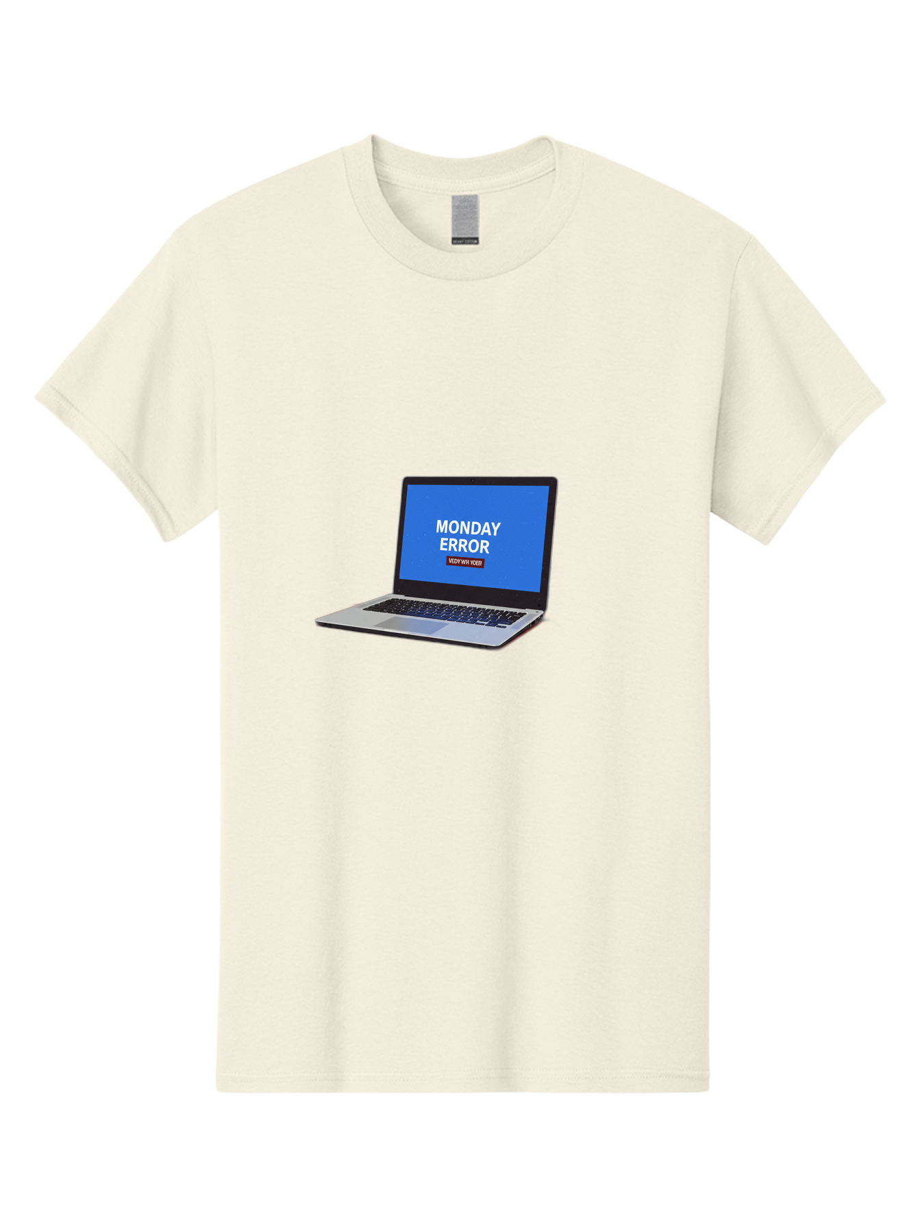 Monday-Error-8 Men'S Graphic Tee, 100% Cotton, Comfortable Casual Summer Wear, Machine Washable, Laptop With Error Message, Monday Blues, System Failure, Error Screen, Technology Issue, Computer Problem, Monday Motivation Bae527
