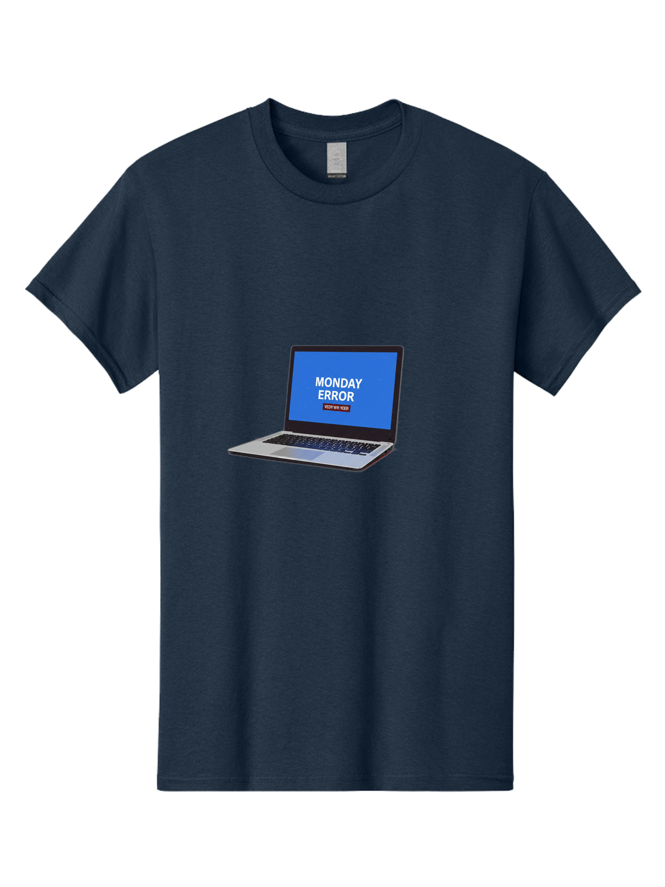 Monday-Error-8 Men'S Graphic Tee, 100% Cotton, Comfortable Casual Summer Wear, Machine Washable, Laptop With Error Message, Monday Blues, System Failure, Error Screen, Technology Issue, Computer Problem, Monday Motivation Bae527