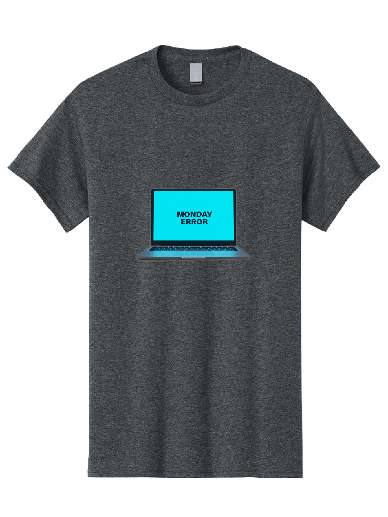 Monday-Error Men'S Graphic Tee, 100% Cotton, Comfortable Casual Summer Wear, Machine Washable, Laptop With Error Message, Monday Blues, System Failure, Computer Glitch, Blue Screen, Tech Issue, Troubleshooting Bae530
