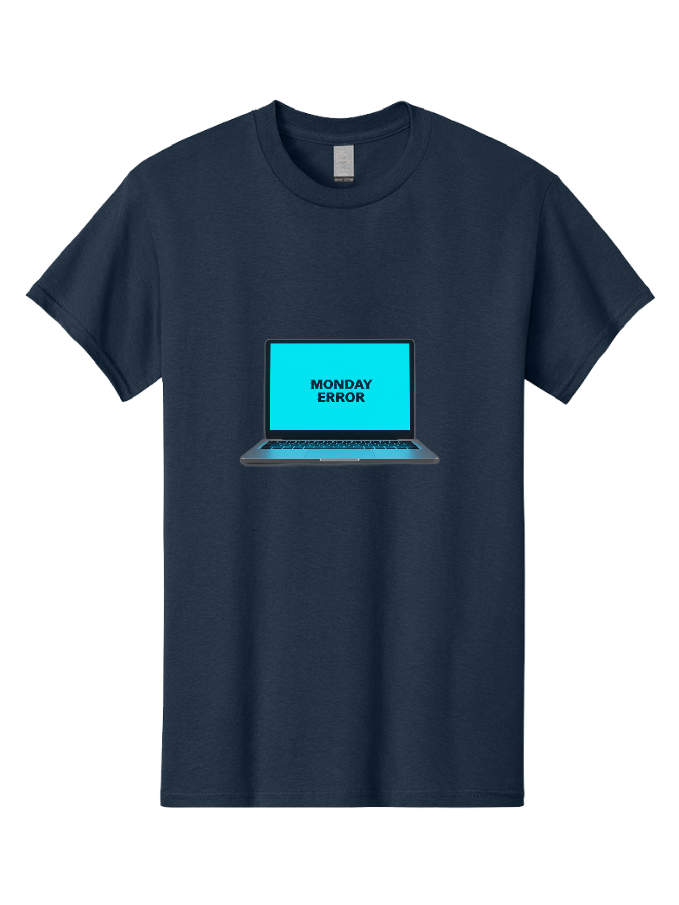 Monday-Error Men'S Graphic Tee, 100% Cotton, Comfortable Casual Summer Wear, Machine Washable, Laptop With Error Message, Monday Blues, System Failure, Computer Glitch, Blue Screen, Tech Issue, Troubleshooting Bae530