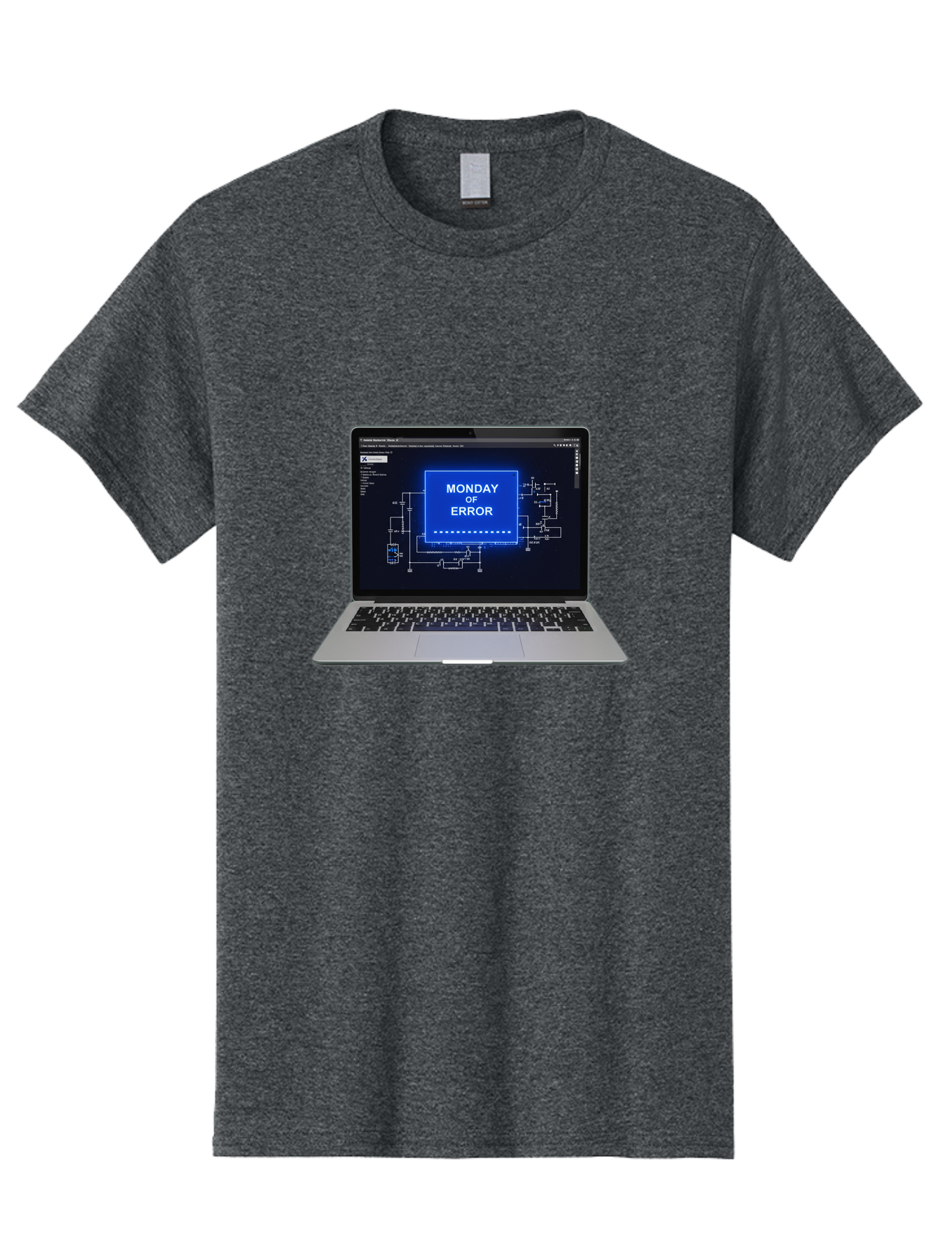 Monday-Of-Error Men'S Graphic Tee, 100% Cotton, Comfortable Casual Summer Wear, Machine Washable, Laptop Screen Displaying Error Message, Monday Of Error, Technical Glitch, Computer Error, Tech Issue, Troubleshooting, Error Screen, Bae533