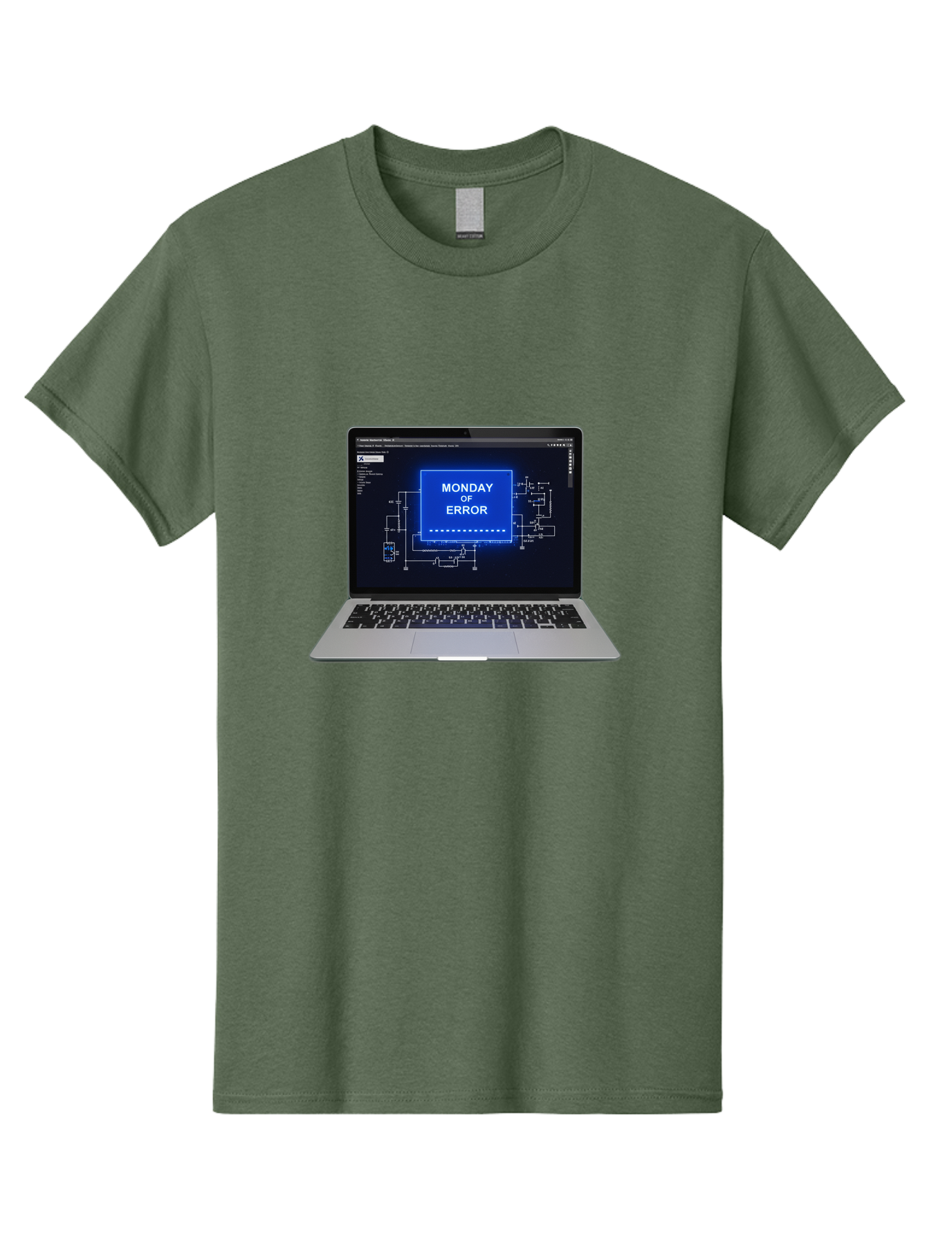 Monday-Of-Error Men'S Graphic Tee, 100% Cotton, Comfortable Casual Summer Wear, Machine Washable, Laptop Screen Displaying Error Message, Monday Of Error, Technical Glitch, Computer Error, Tech Issue, Troubleshooting, Error Screen, Bae533