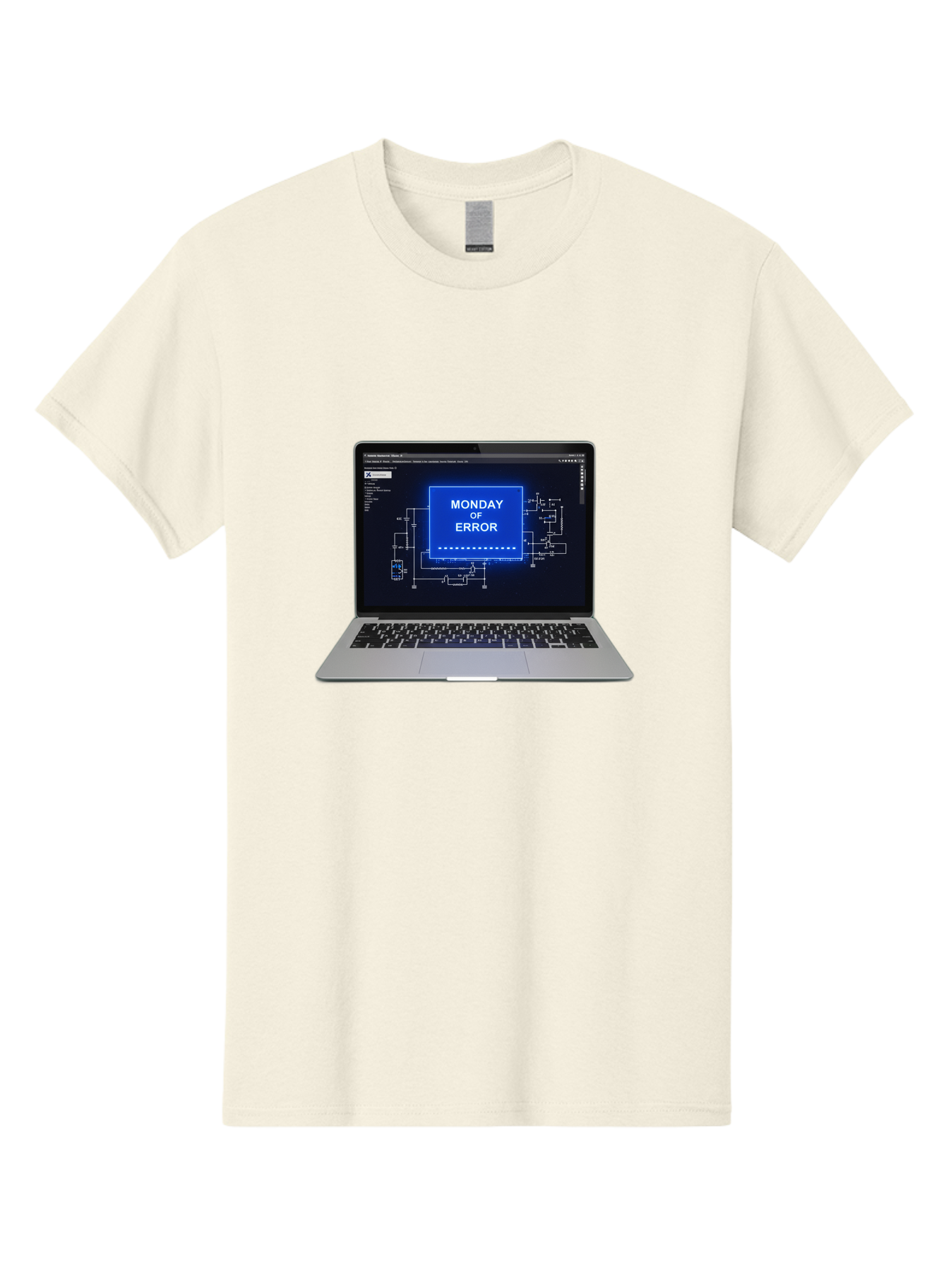 Monday-Of-Error Men'S Graphic Tee, 100% Cotton, Comfortable Casual Summer Wear, Machine Washable, Laptop Screen Displaying Error Message, Monday Of Error, Technical Glitch, Computer Error, Tech Issue, Troubleshooting, Error Screen, Bae533