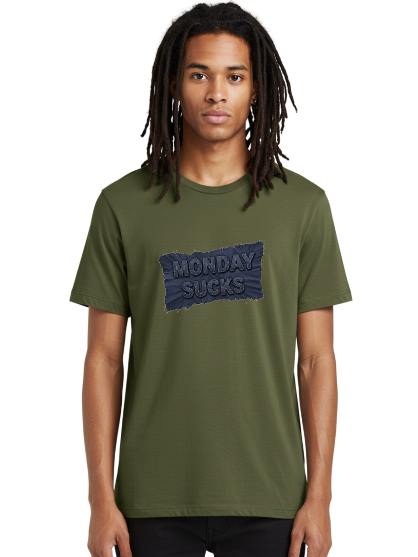Monday-Sucks Men'S Graphic Tee, 100% Cotton, Comfortable Casual Summer Wear, Machine Washable, Motivation, Monday Blues, Negative Vibes, Motivational Quote, Funny Saying, Humor, Meme, Grunge Style, Bold Text, Inspirational Phrase Bae535
