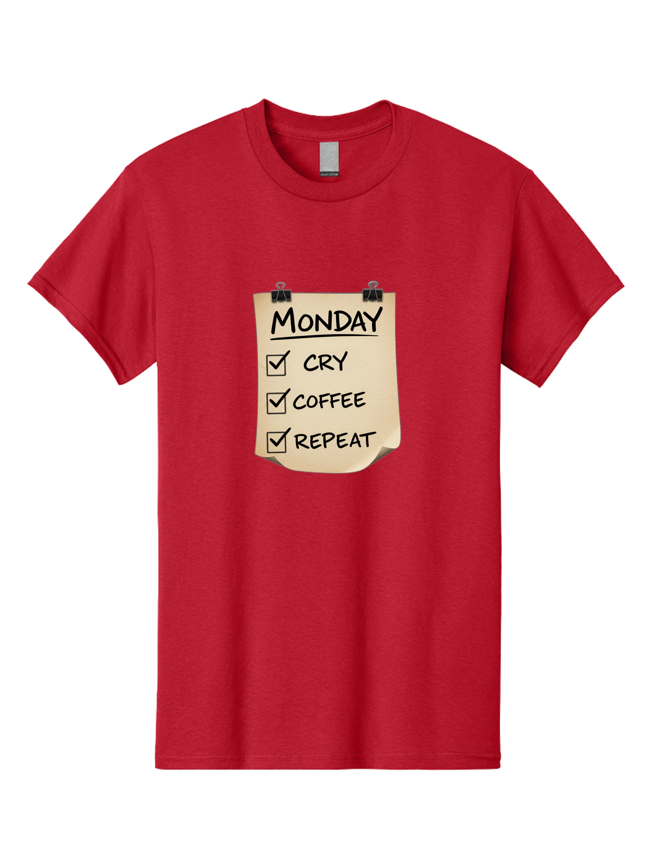 Monday-To-Do-List-1 Men'S Graphic Tee, 100% Cotton, Comfortable Casual Summer Wear, Machine Washable, Monday Motivation, Funny To-Do List, Humor, Coffee Lover, Cry Coffee Repeat, Monday Blues, Motivational Quote, Monday Humor Bae539