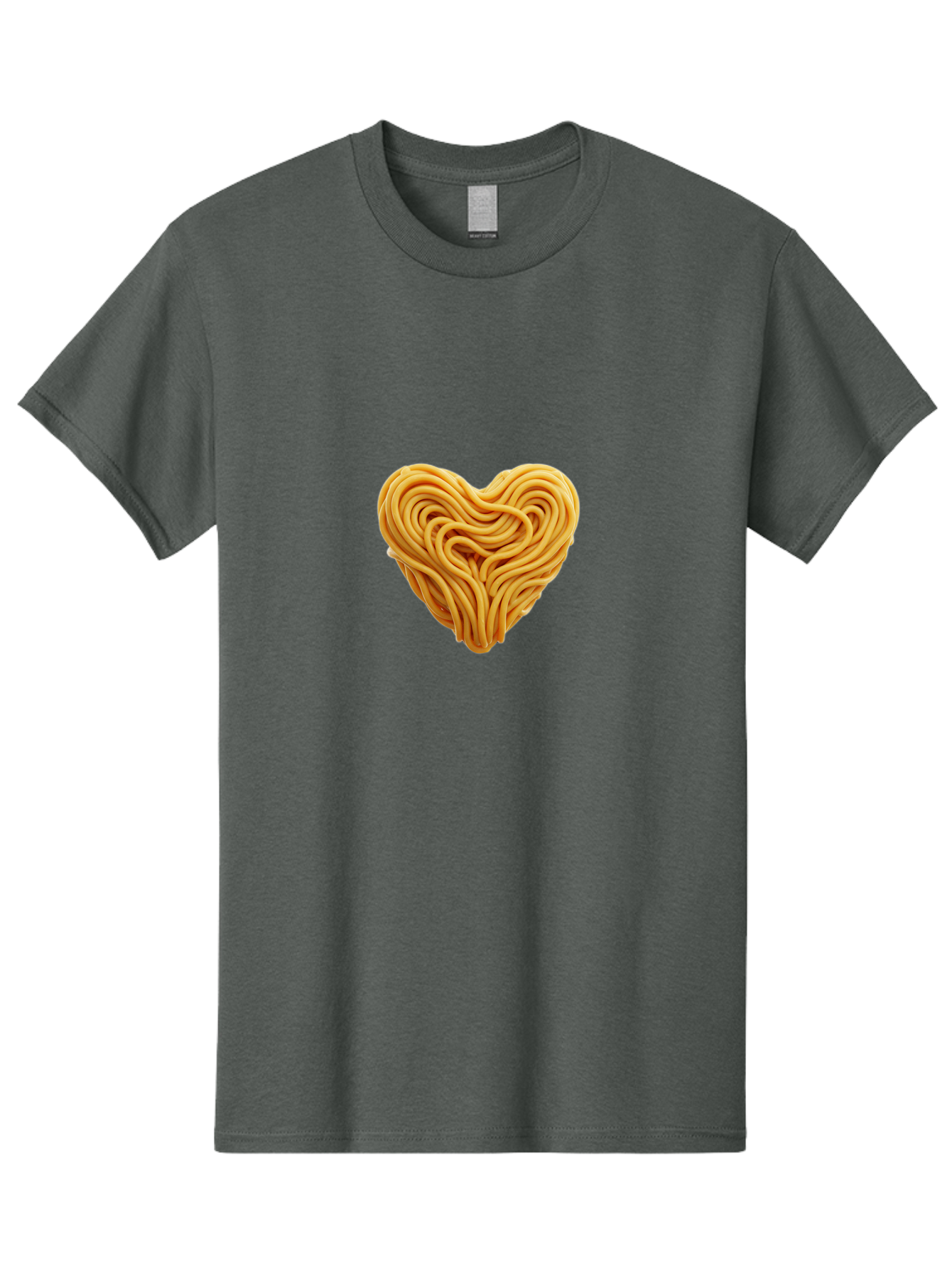 Noodles-Heart Men'S Graphic Tee, 100% Cotton, Comfortable Casual Summer Wear, Machine Washable, Heart Shaped Noodles, Creative Food Art, Noodle Design, Heart Made Of Noodles, Food Creativity, Unique Culinary Art, Noodle Heart, Food Styling Bae568