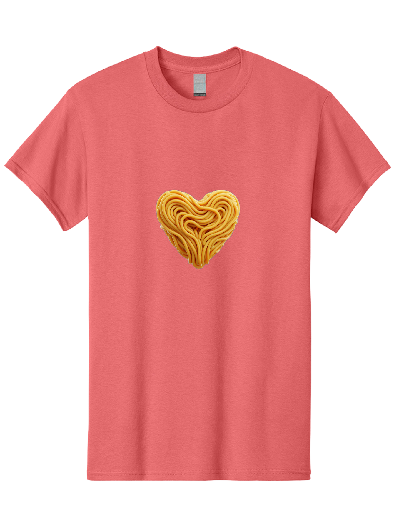 Noodles-Heart Men'S Graphic Tee, 100% Cotton, Comfortable Casual Summer Wear, Machine Washable, Heart Shaped Noodles, Creative Food Art, Noodle Design, Heart Made Of Noodles, Food Creativity, Unique Culinary Art, Noodle Heart, Food Styling Bae568