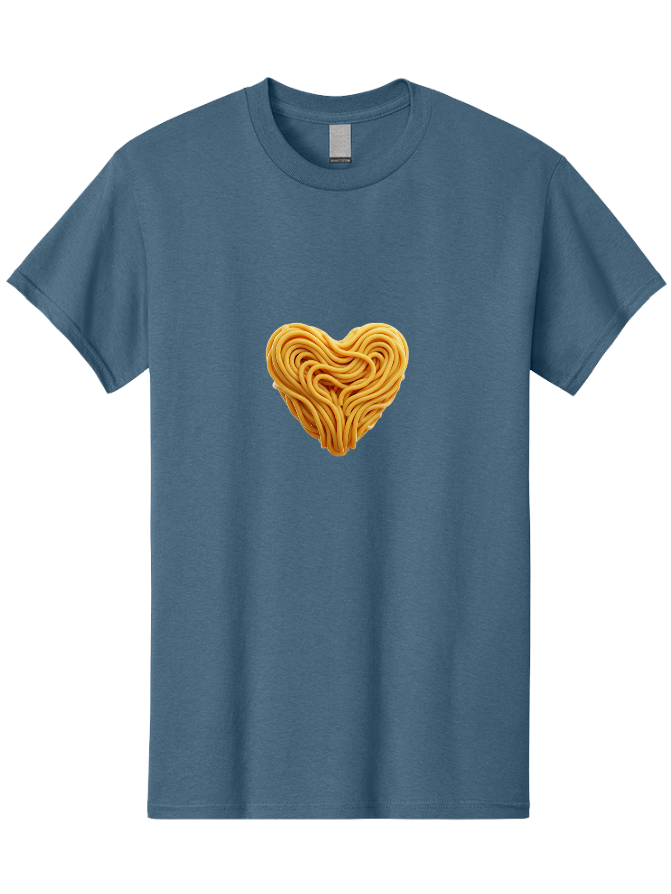 Noodles-Heart Men'S Graphic Tee, 100% Cotton, Comfortable Casual Summer Wear, Machine Washable, Heart Shaped Noodles, Creative Food Art, Noodle Design, Heart Made Of Noodles, Food Creativity, Unique Culinary Art, Noodle Heart, Food Styling Bae568