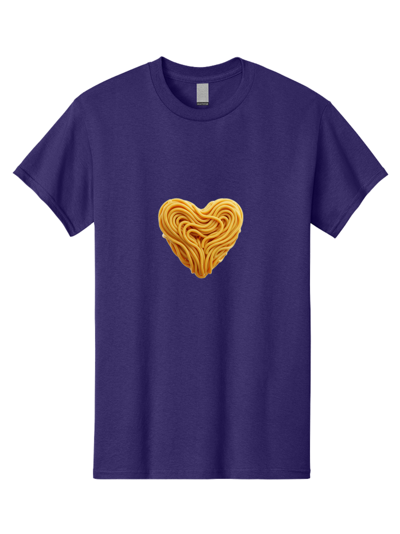 Noodles-Heart Men'S Graphic Tee, 100% Cotton, Comfortable Casual Summer Wear, Machine Washable, Heart Shaped Noodles, Creative Food Art, Noodle Design, Heart Made Of Noodles, Food Creativity, Unique Culinary Art, Noodle Heart, Food Styling Bae568