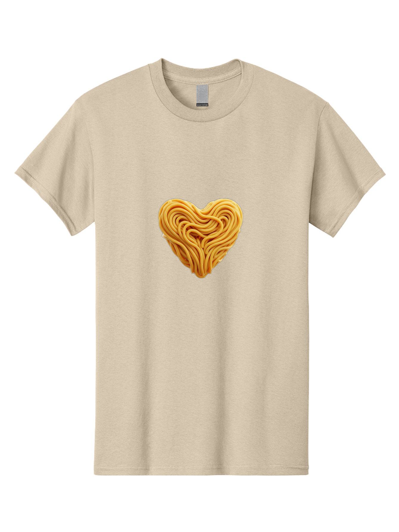Noodles-Heart Men'S Graphic Tee, 100% Cotton, Comfortable Casual Summer Wear, Machine Washable, Heart Shaped Noodles, Creative Food Art, Noodle Design, Heart Made Of Noodles, Food Creativity, Unique Culinary Art, Noodle Heart, Food Styling Bae568