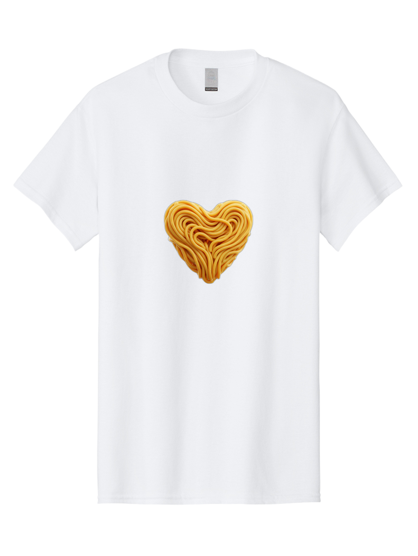 Noodles-Heart Men'S Graphic Tee, 100% Cotton, Comfortable Casual Summer Wear, Machine Washable, Heart Shaped Noodles, Creative Food Art, Noodle Design, Heart Made Of Noodles, Food Creativity, Unique Culinary Art, Noodle Heart, Food Styling Bae568