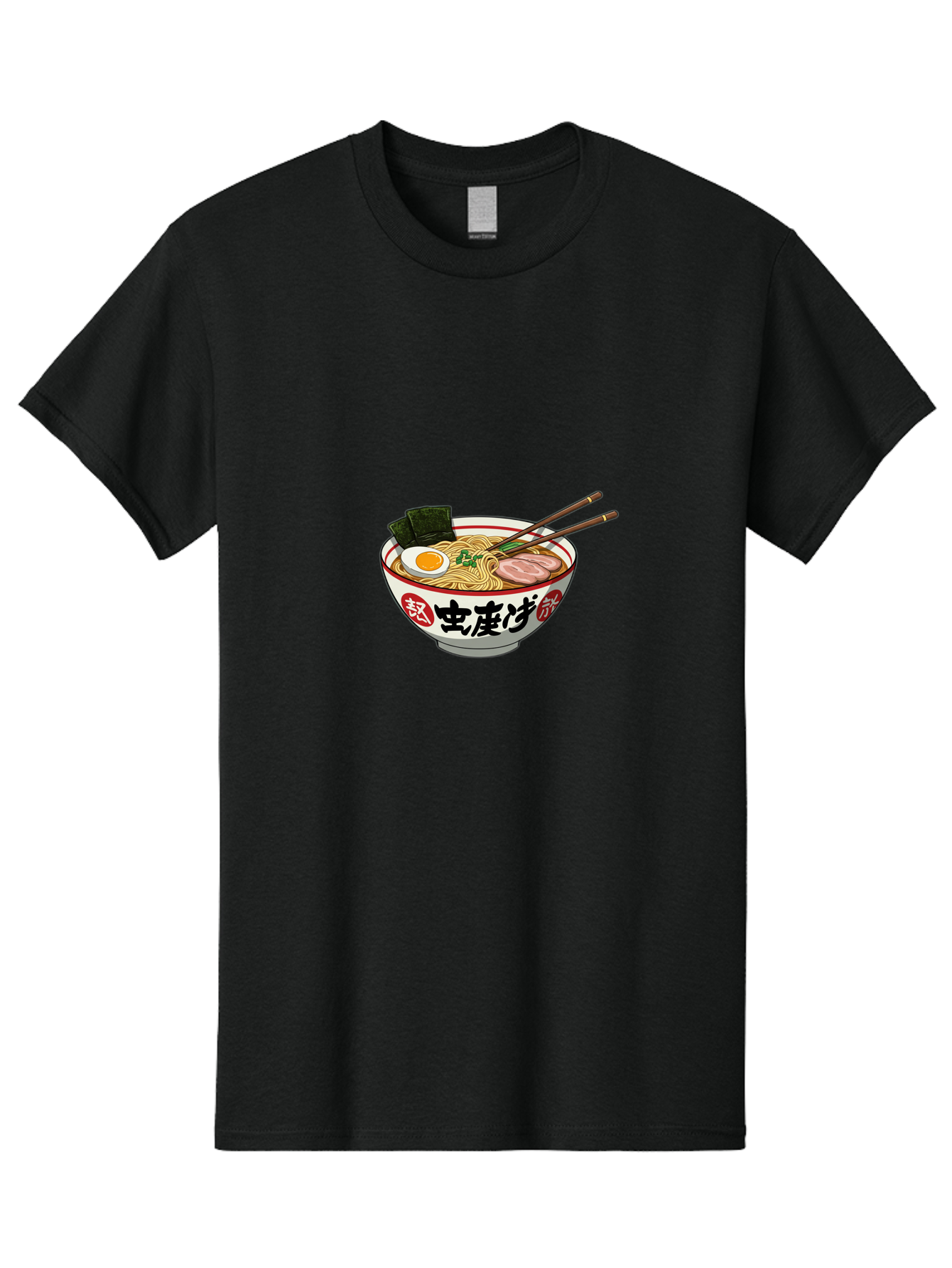 Noodles-Ramen Men'S Graphic Tee, 100% Cotton, Comfortable Casual Summer Wear, Machine Washable, Ramen With Egg, Pork Slices, Seaweed, Chopsticks, Japanese Cuisine, Noodle Soup, Savory Dish, Asian Food, Delicious Meal Bae569
