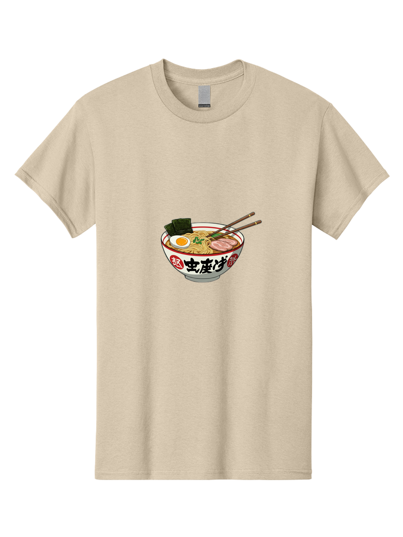 Noodles-Ramen Men'S Graphic Tee, 100% Cotton, Comfortable Casual Summer Wear, Machine Washable, Ramen With Egg, Pork Slices, Seaweed, Chopsticks, Japanese Cuisine, Noodle Soup, Savory Dish, Asian Food, Delicious Meal Bae569