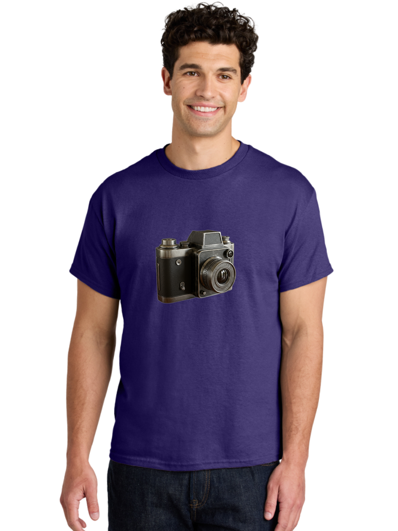 Old-Camera Men'S Graphic Tee, 100% Cotton, Comfortable Casual Summer Wear, Machine Washable, Classic Camera, Vintage Photography, Retro Style, Analog Camera, Photography Equipment, Antique Camera, Nostalgic Feel, Film Camera Bae571