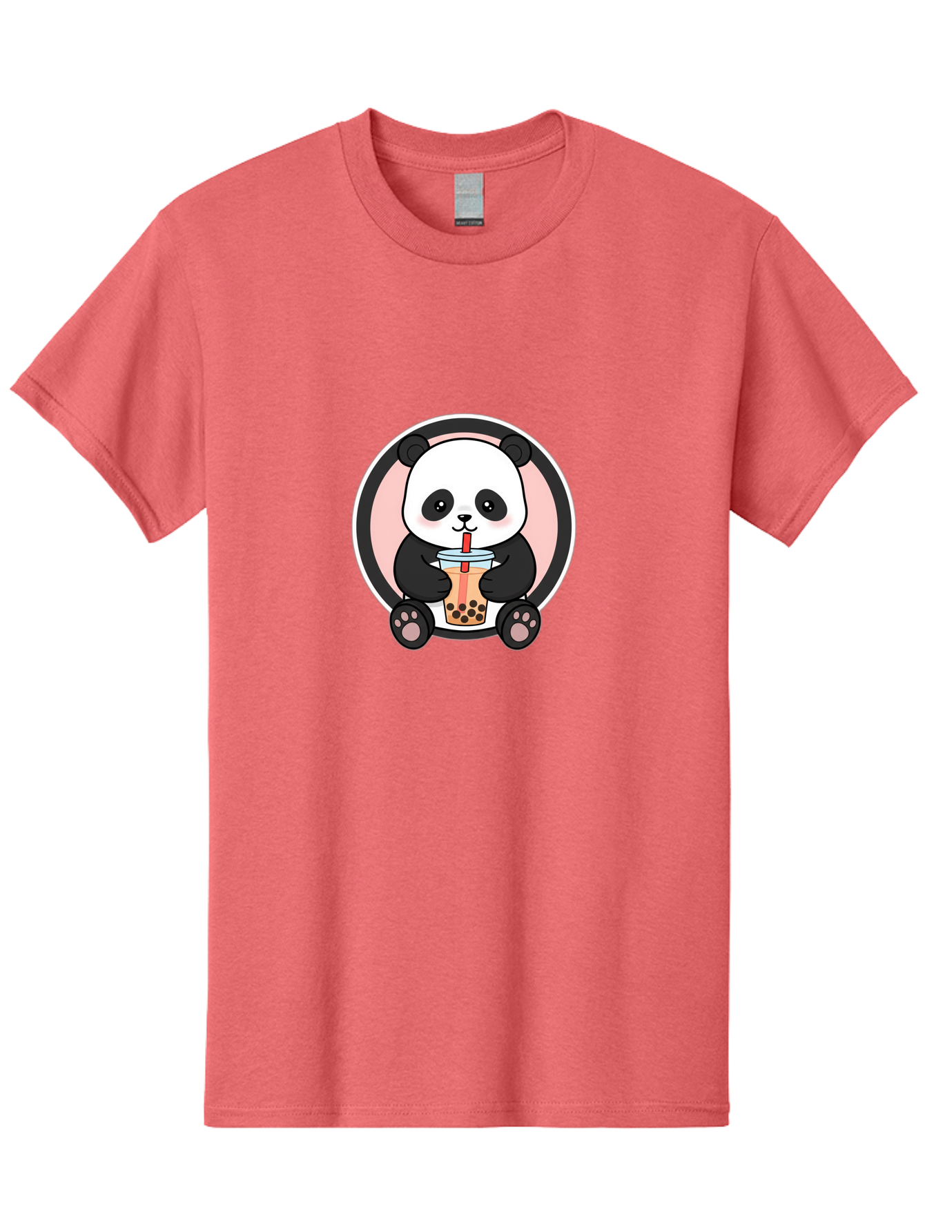 Panda-Sipping-Bubble-Tea Men'S Graphic Tee, 100% Cotton, Comfortable Casual Summer Wear, Machine Washable, Cartoon Panda, Dj Headphones, Bubble Tea, Milk Tea, Boba Drink, Kawaii Character, Cute Animal, Fun Design, Playful Illustration, Bae605