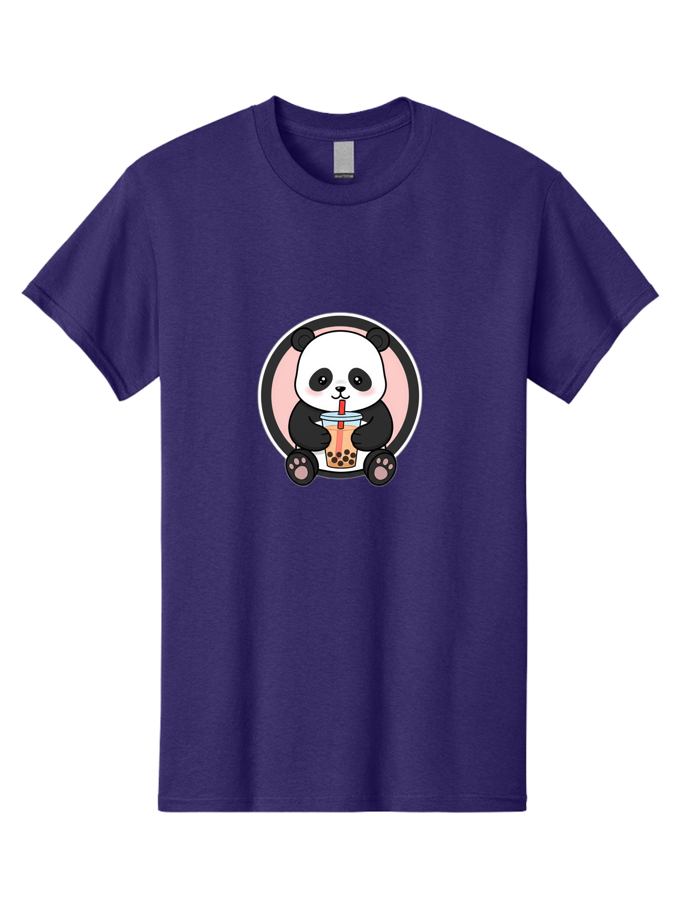 Panda-Sipping-Bubble-Tea Men'S Graphic Tee, 100% Cotton, Comfortable Casual Summer Wear, Machine Washable, Cartoon Panda, Dj Headphones, Bubble Tea, Milk Tea, Boba Drink, Kawaii Character, Cute Animal, Fun Design, Playful Illustration, Bae605